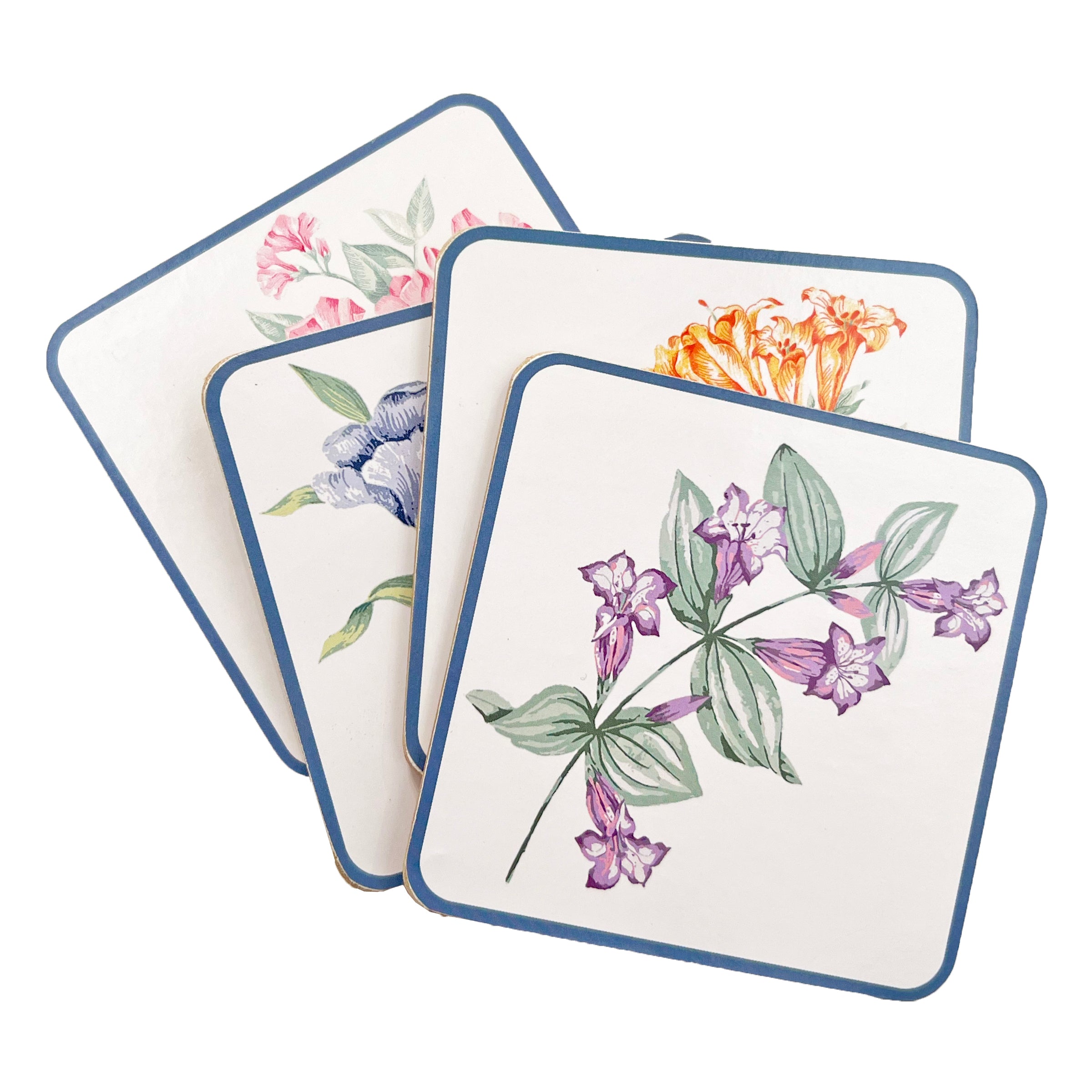 Floral Corkback Coasters Set of 4 | Butterfly Meadow