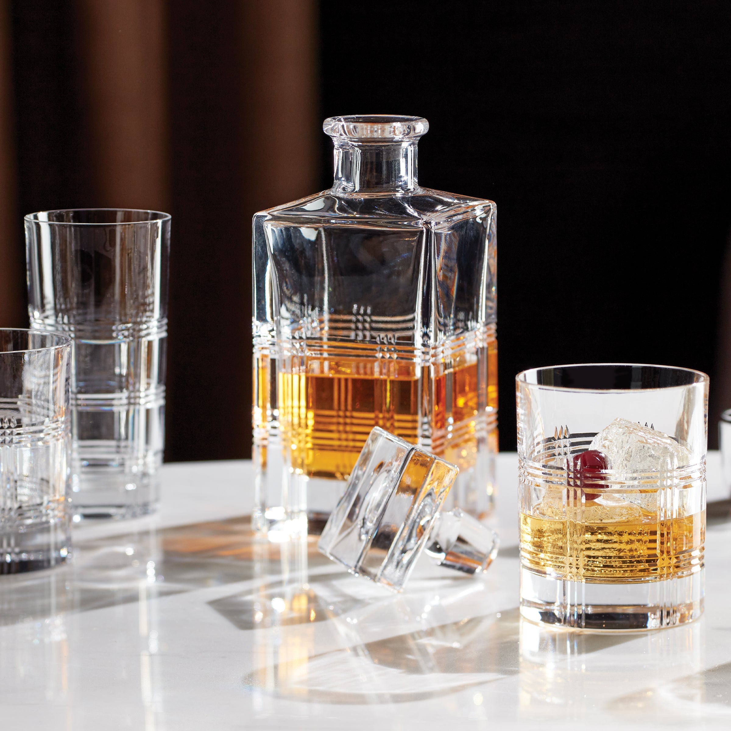 Hand-Cut Crystal Decanter for Whiskey & Barware | Hudson
