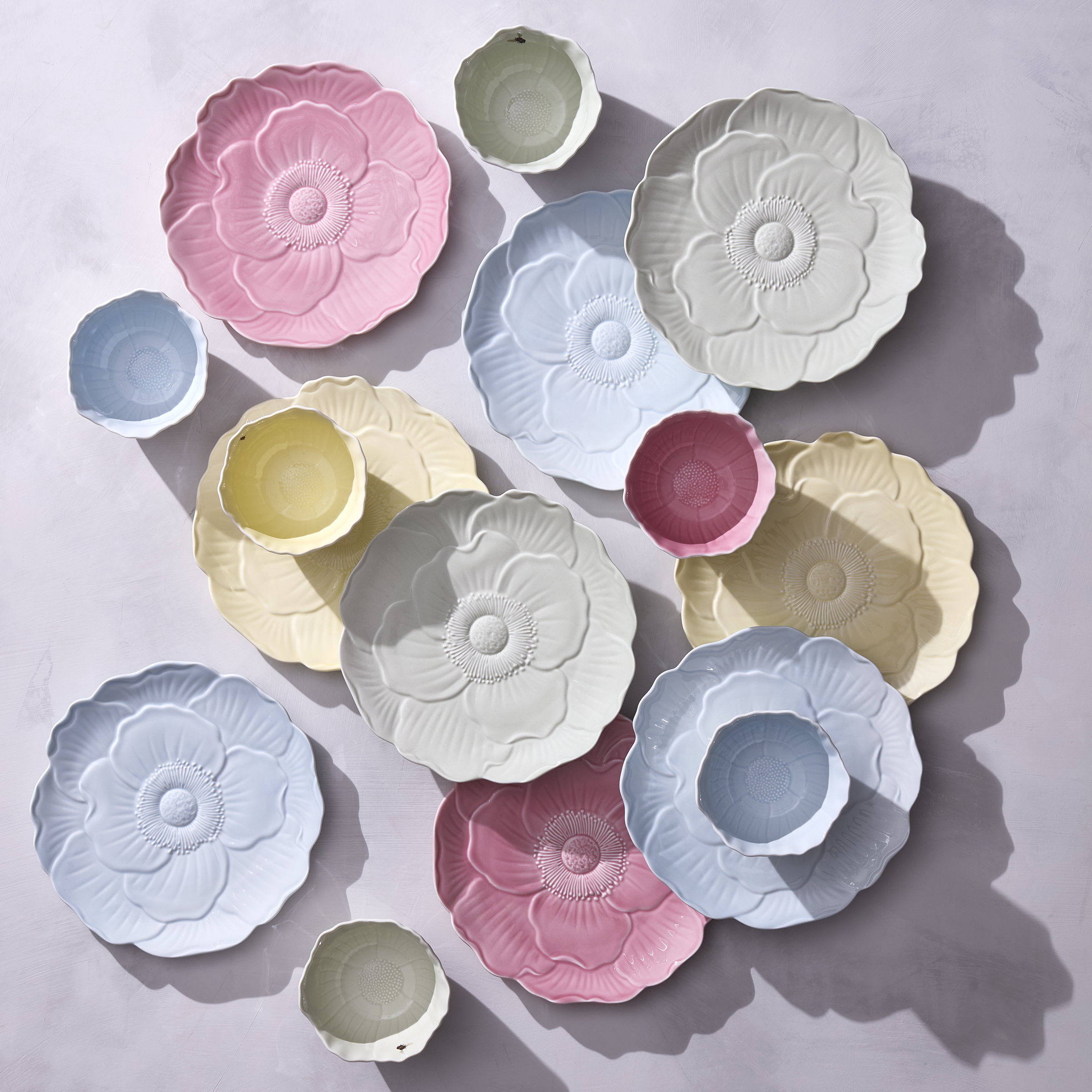 Floral Yellow Accent Plates - Set of 4 | Butterfly Meadow