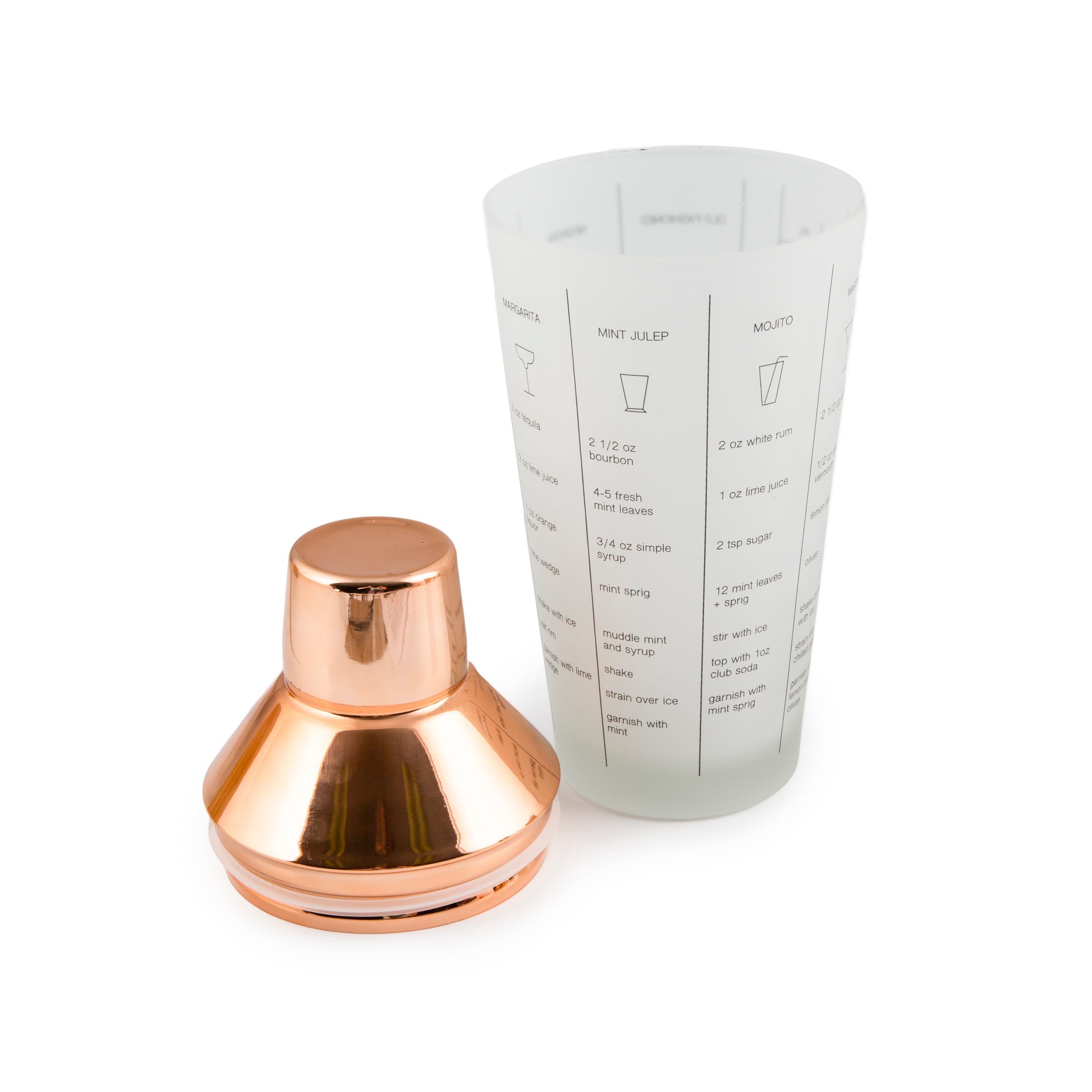 Copper Mixology Set 5-Piece with Recipe Shaker & Muddler | Bar Essentials