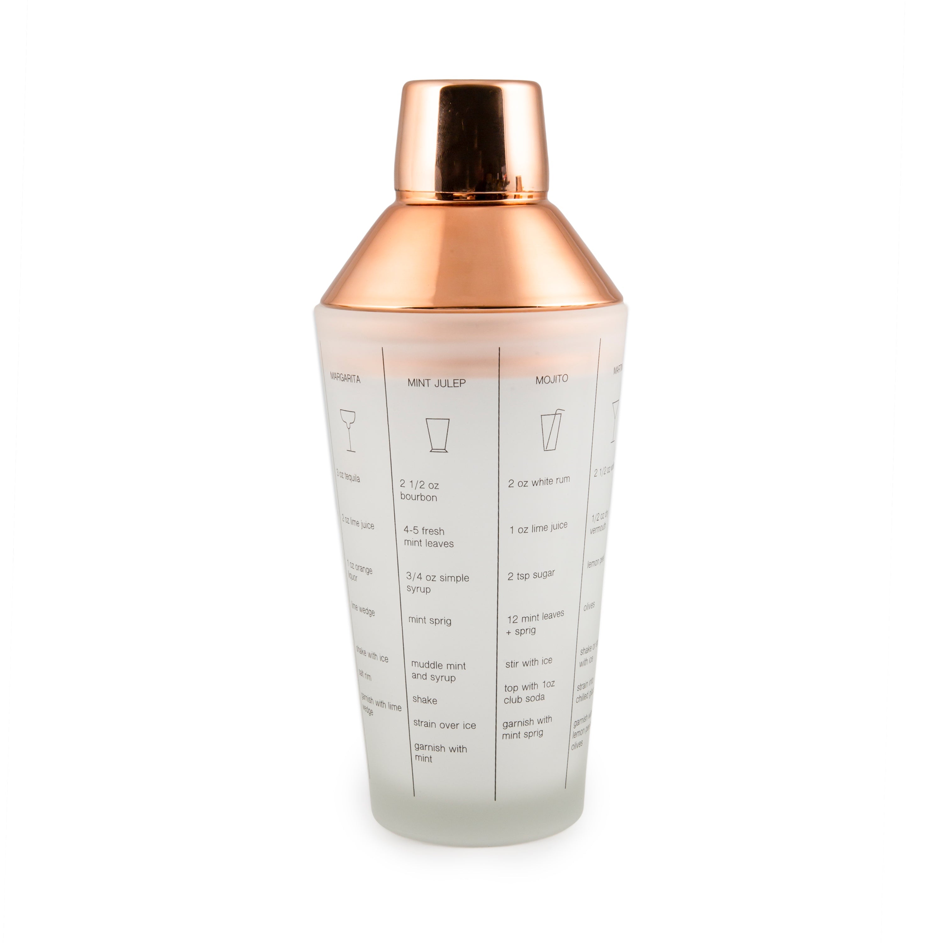 Copper Mixology Set 5-Piece with Recipe Shaker & Muddler | Bar Essentials
