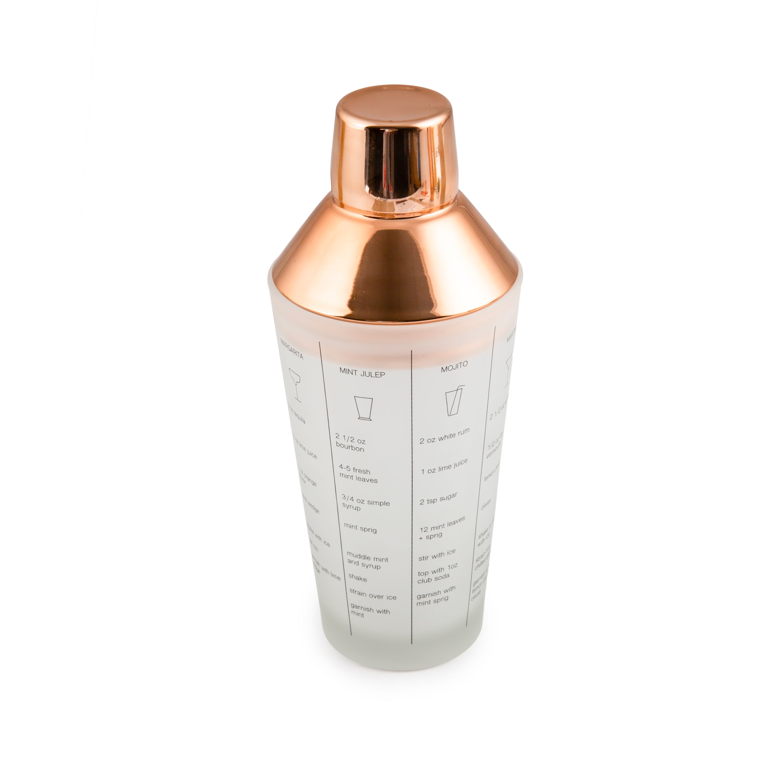 Copper Mixology Set 5-Piece with Recipe Shaker & Muddler | Bar Essentials