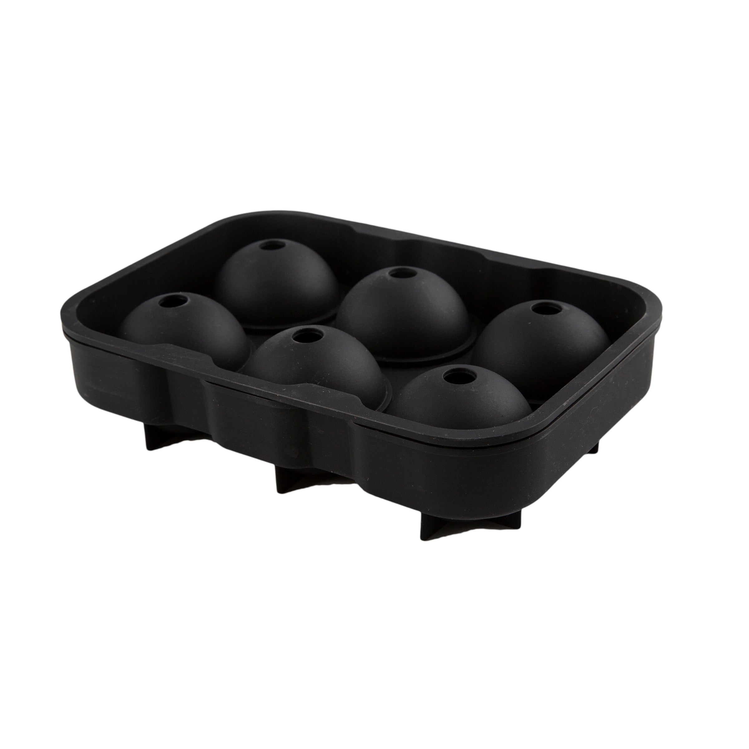 Black Silicone Ice Mold for Cocktails & Drinks | Round Ice Sphere Maker