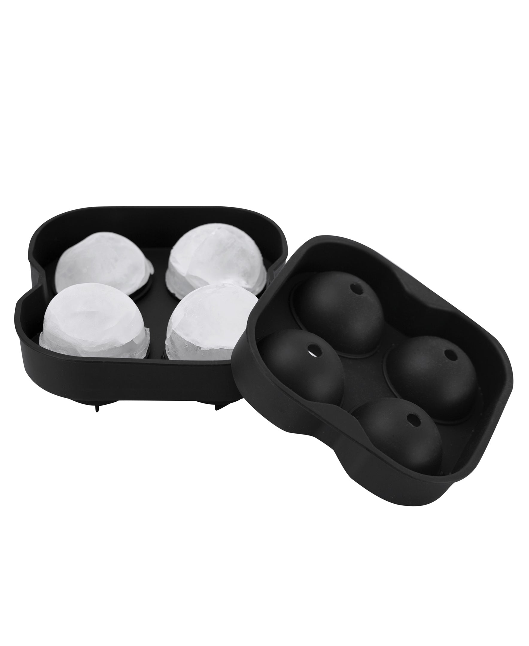 XL Silicone Ice Mold for Cocktails & Drinks | Round Black Sphere Maker