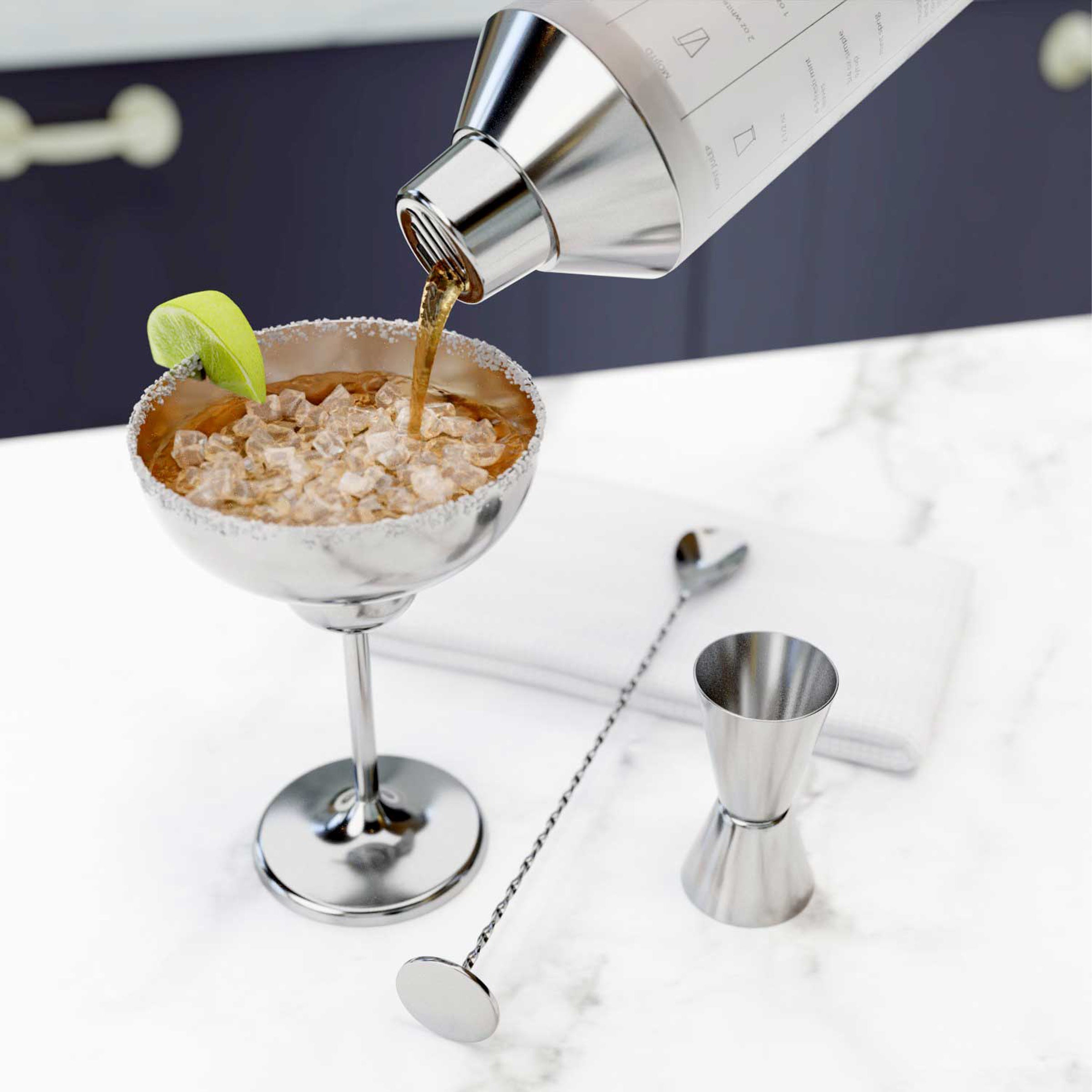 5-Piece Mixology Set with Stainless Steel Tools & Recipe Shaker | Bar Essentials