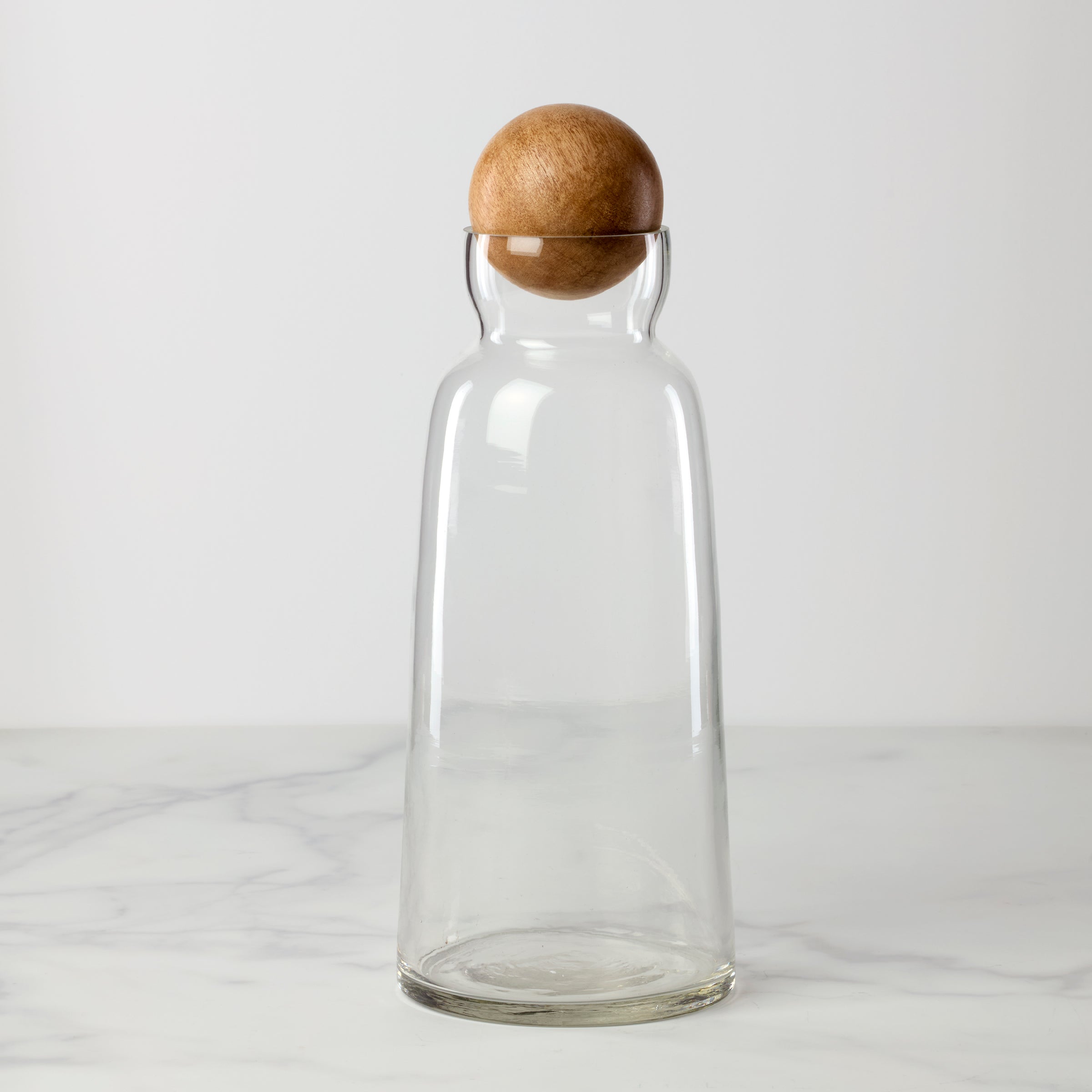 Tall Glass Decanter with Mango Wood Lid | Brisbane