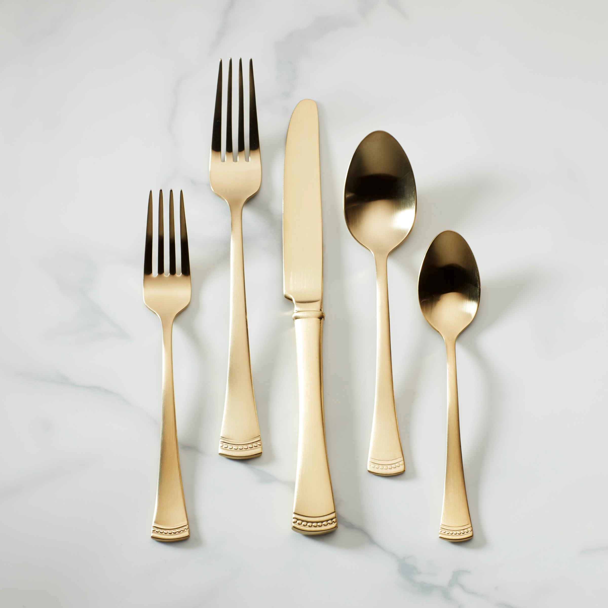 Gold Satin Flatware Set for 4 - 20 Piece Portola