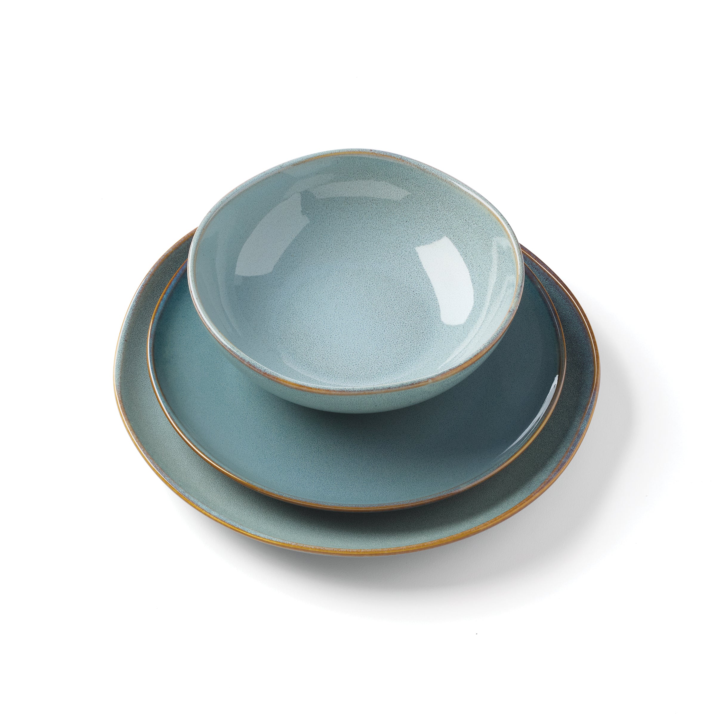 Blue Stoneware Dinnerware Set 12-Piece | Organic Shades