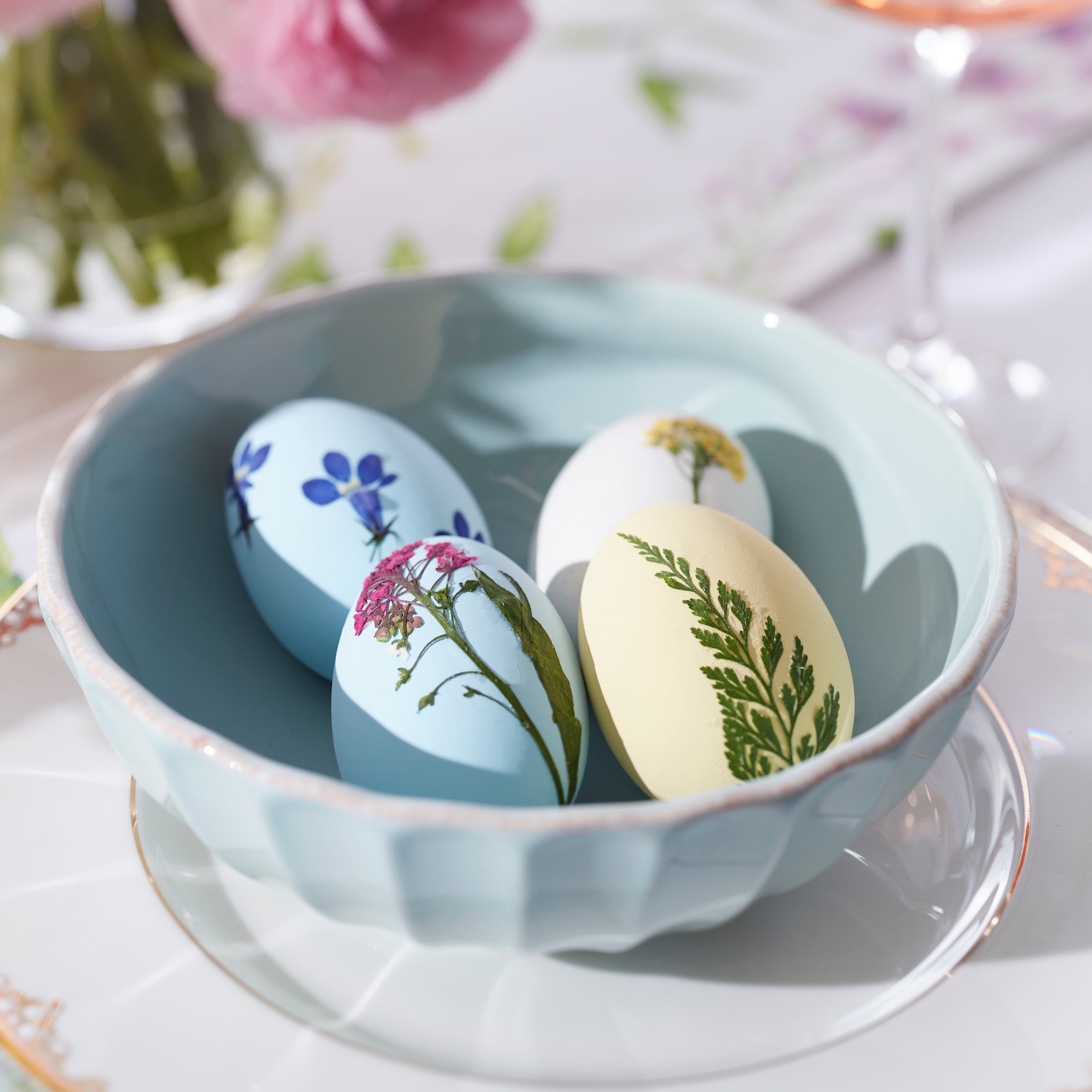Scalloped Stoneware Dinnerware Set in Ice Blue | French Perle