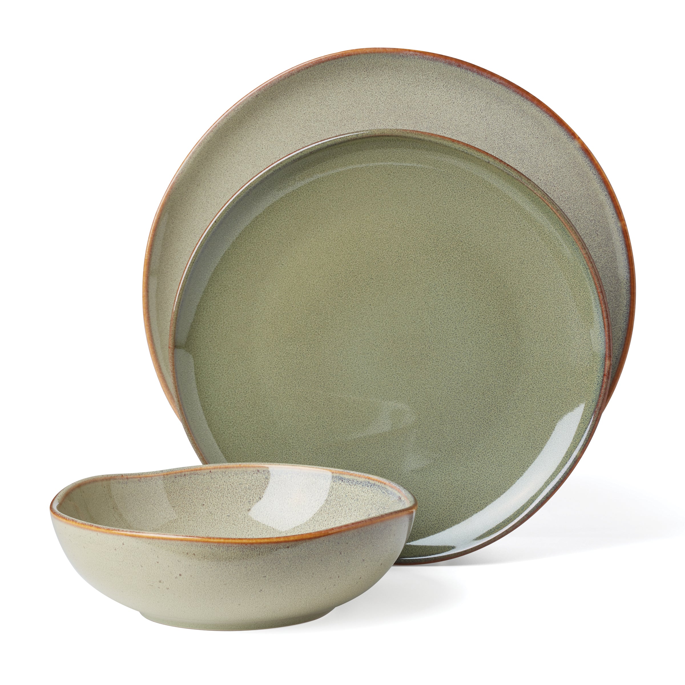 Stoneware Dinnerware Set 12-Piece | Organic Shades Sage