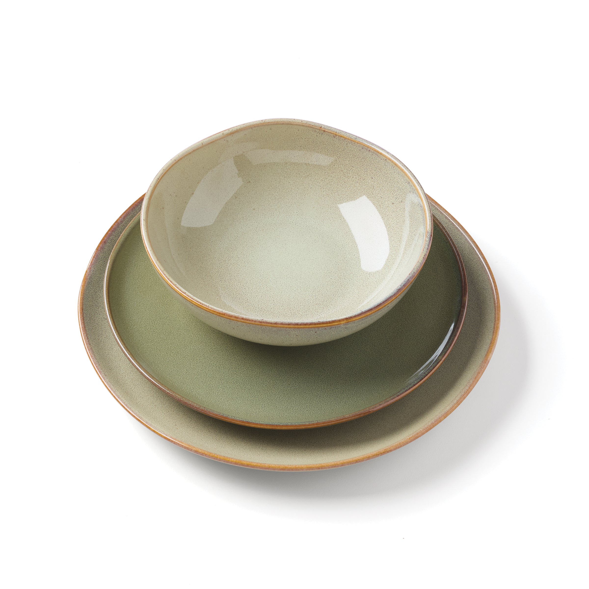 Stoneware Dinnerware Set 12-Piece | Organic Shades Sage