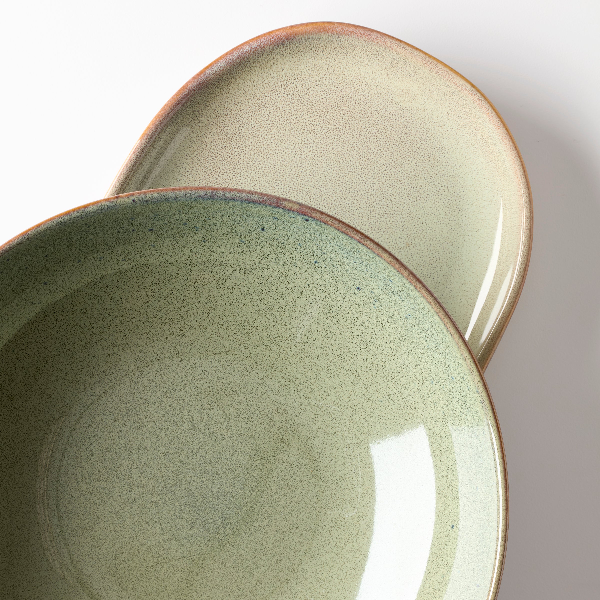 Organic Green 2-Piece Serving Set | Dishwasher & Microwave Safe Stoneware