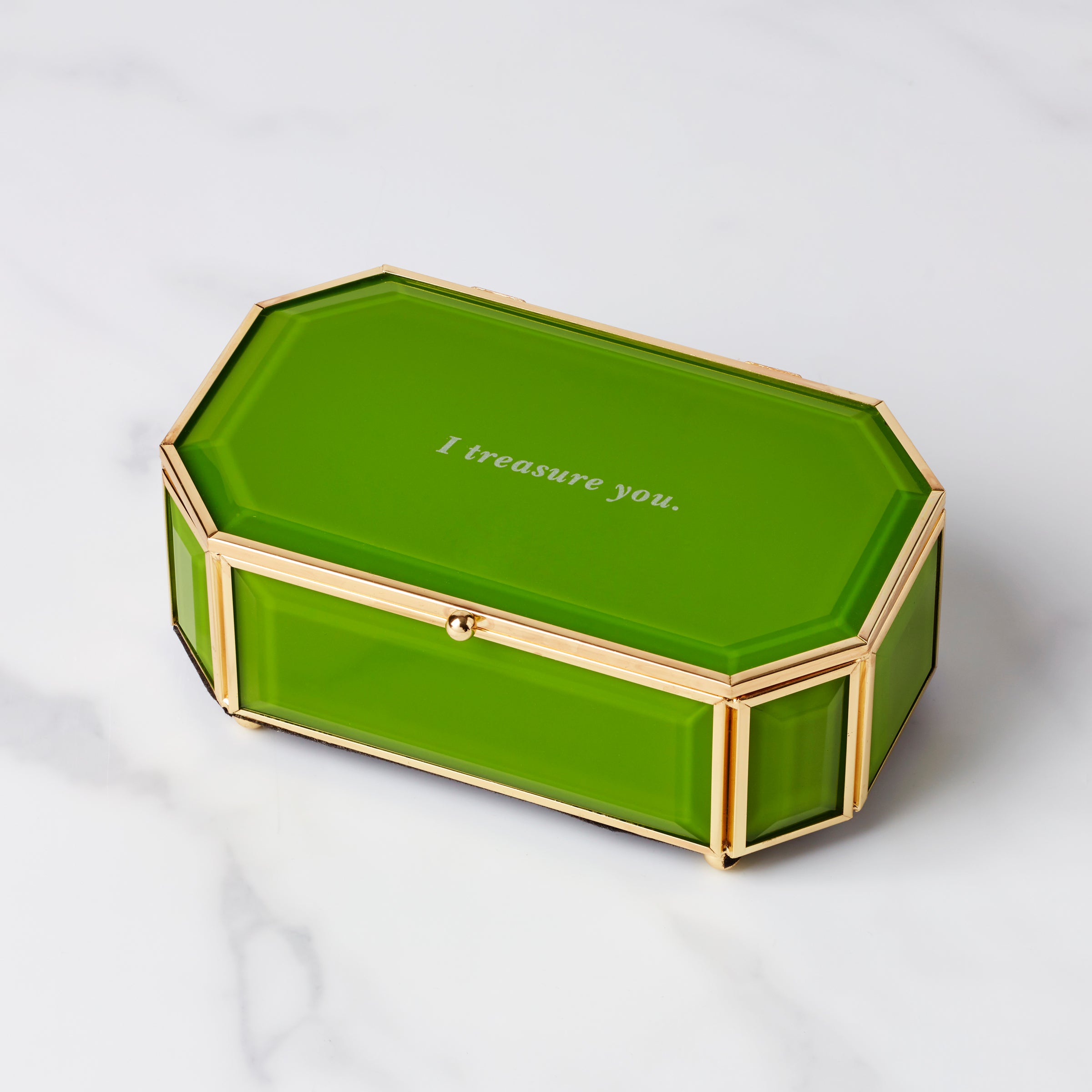 Green Jewelry Box for Keepsakes & Treasures | I Treasure You