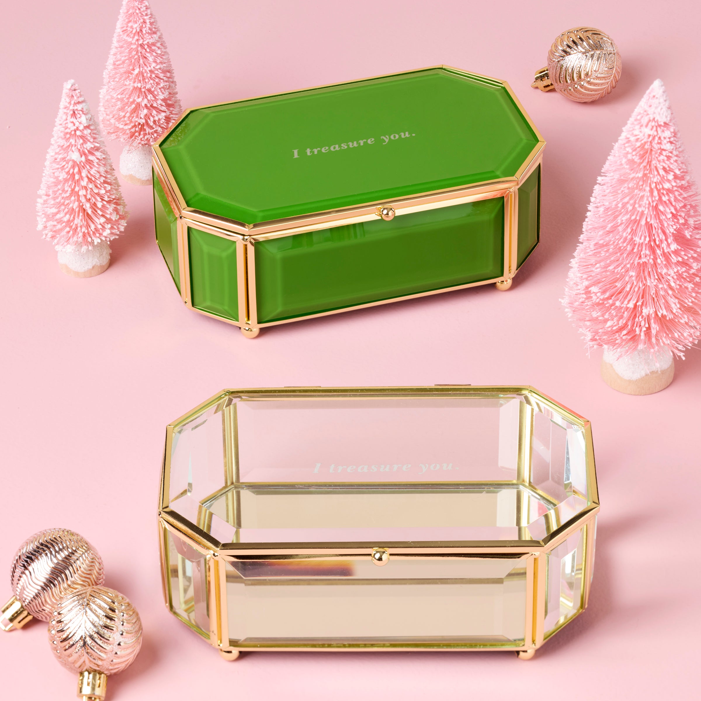 Green Jewelry Box for Keepsakes & Treasures | I Treasure You