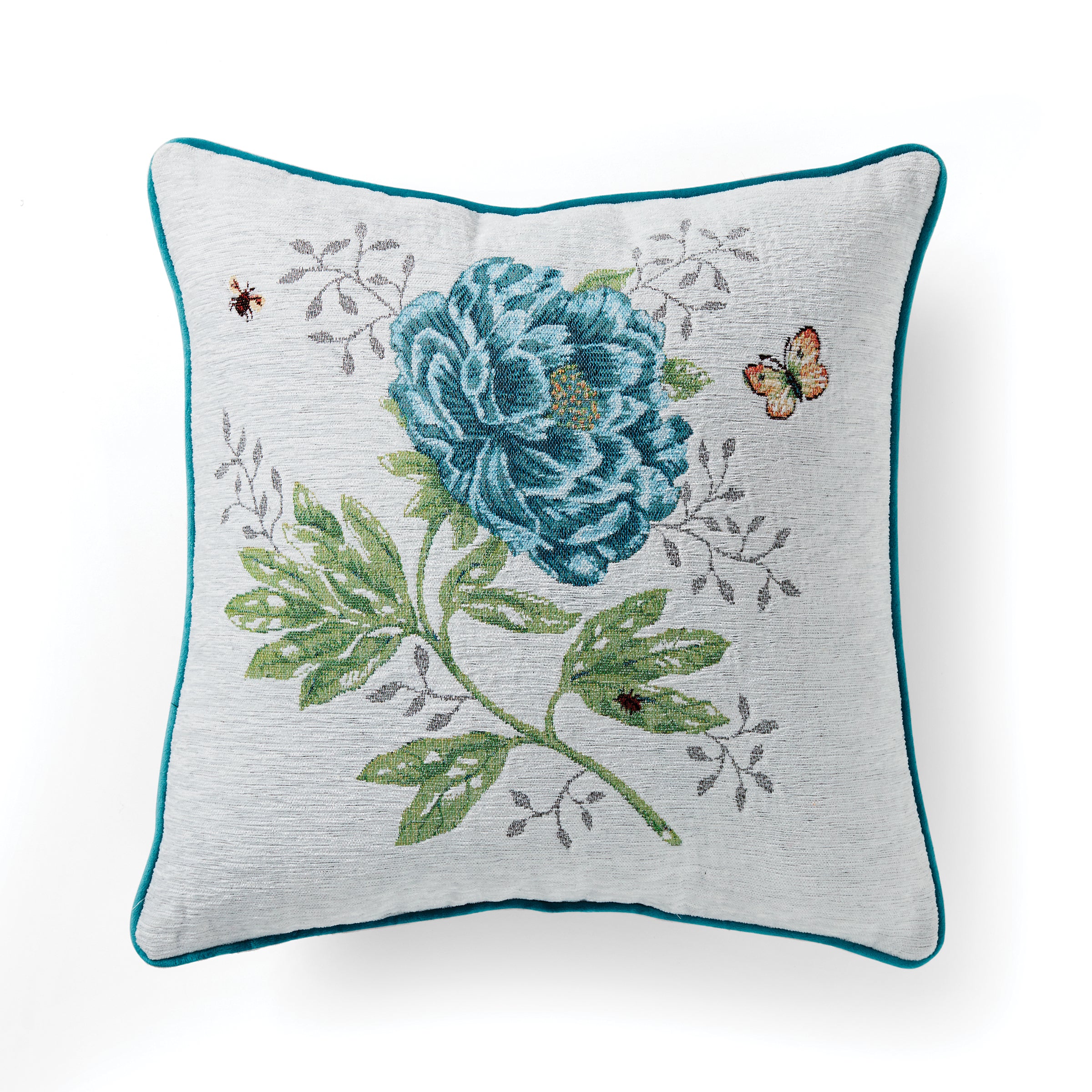 Floral Butterfly Tapestry Pillow 18x18 | Soft Plush Decor