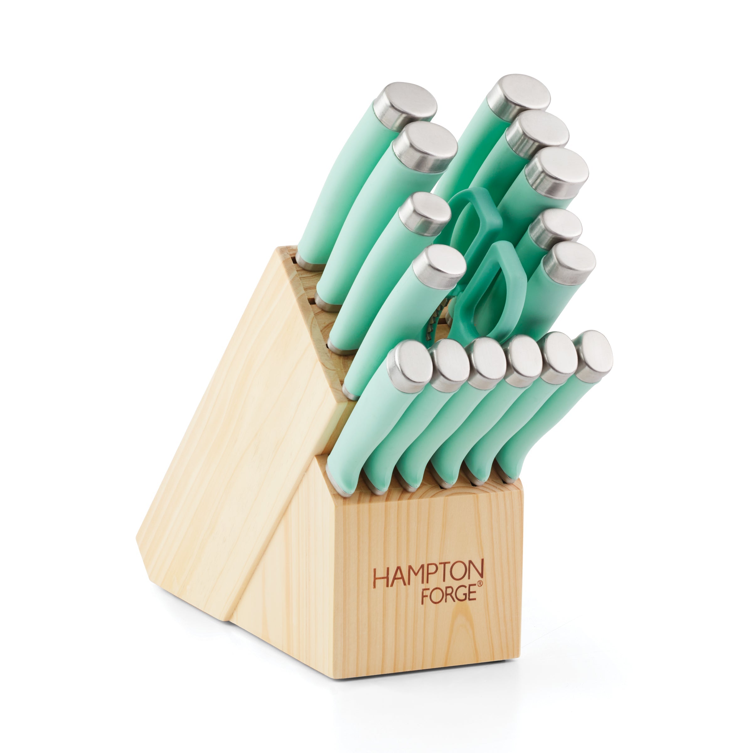 Pistachio 17-Piece Cutlery Set with Block | Epicure Kitchen Knives
