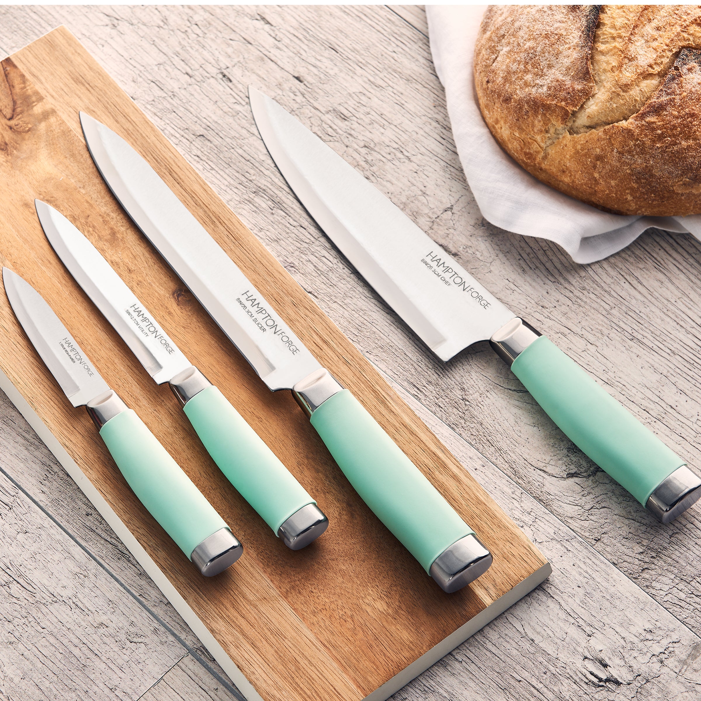 Pistachio 17-Piece Cutlery Set with Block | Epicure Kitchen Knives