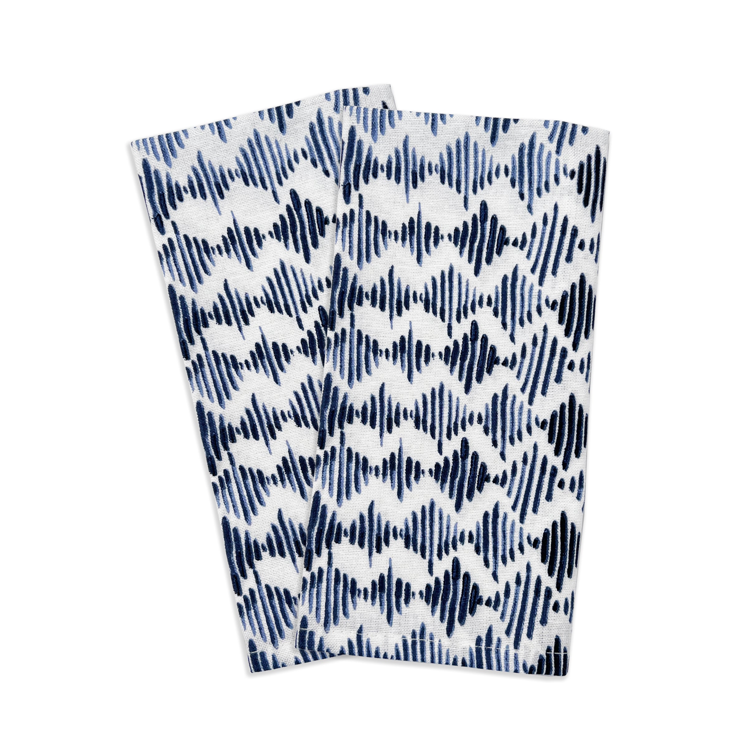 Blue Bay Textile-Inspired Dinner Napkins - Set of 2 | Organic Design