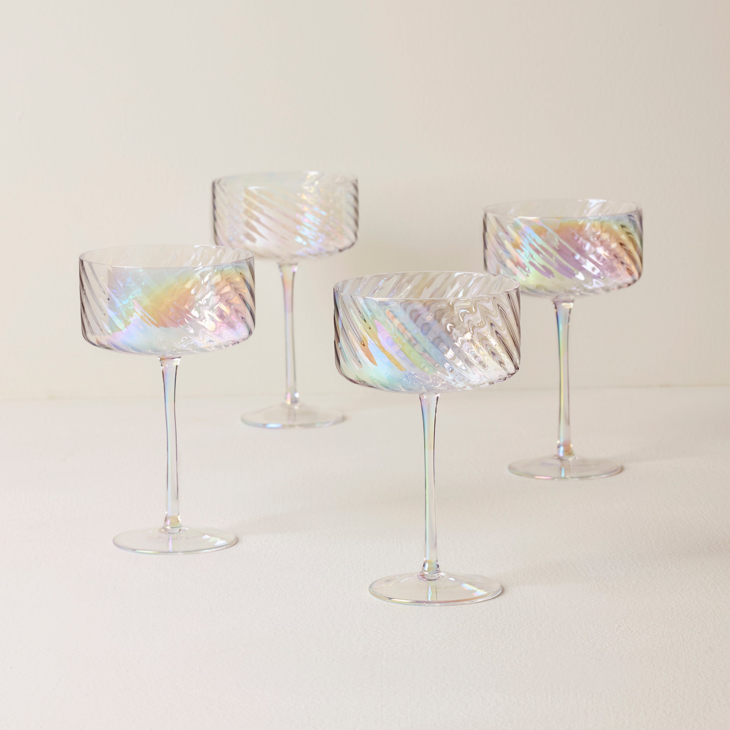 Iridescent Rainbow Coupe Glasses - Set of 4 | Tuscany Classics