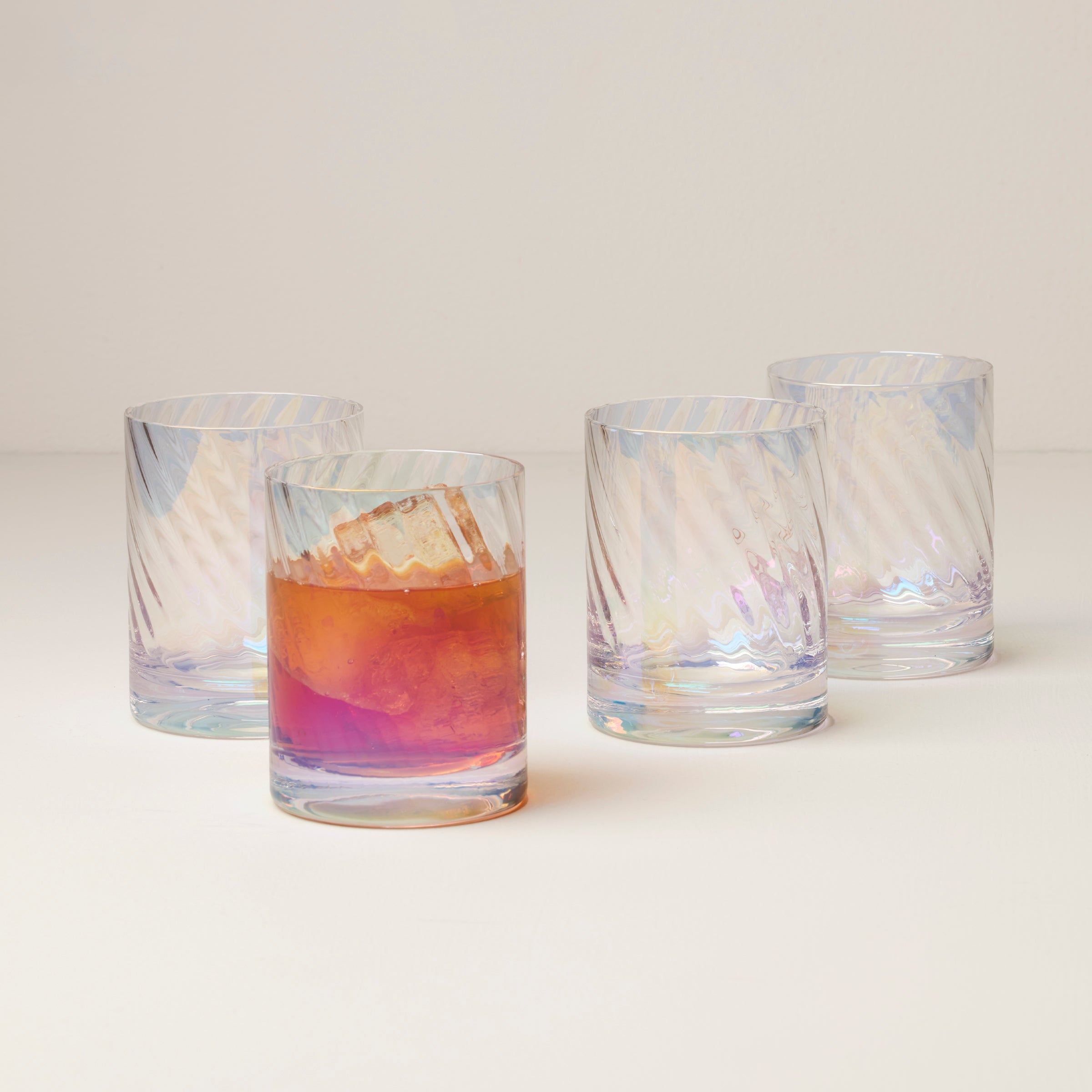 Iridescent Double Old Fashioned Glasses for Cocktails | Tuscany Classics