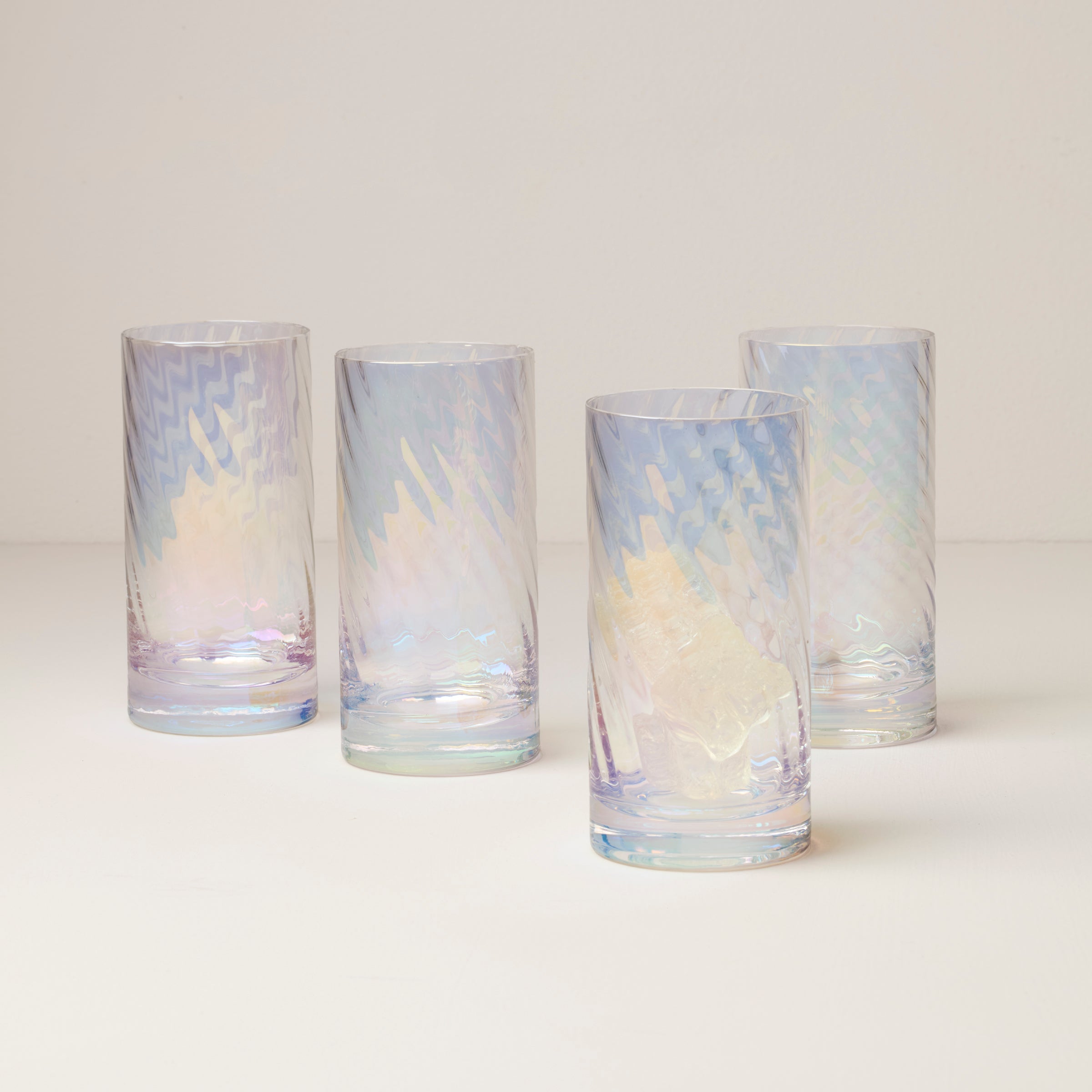 Iridescent Highball Glasses Set of 4 for Cocktails & Iced Drinks | Tuscany Classics