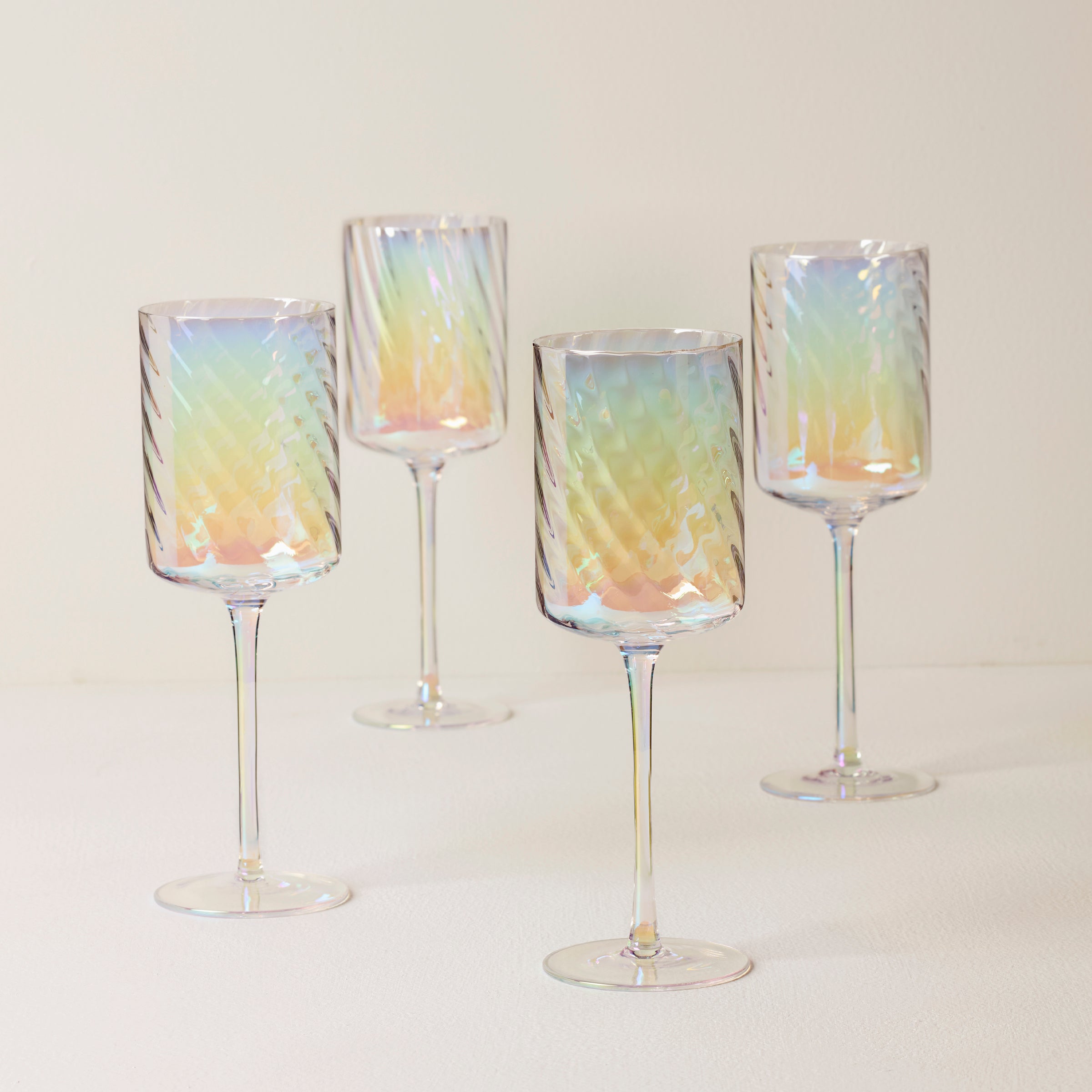 Iridescent Red Wine Glasses Set of 4 | Tuscany Classics