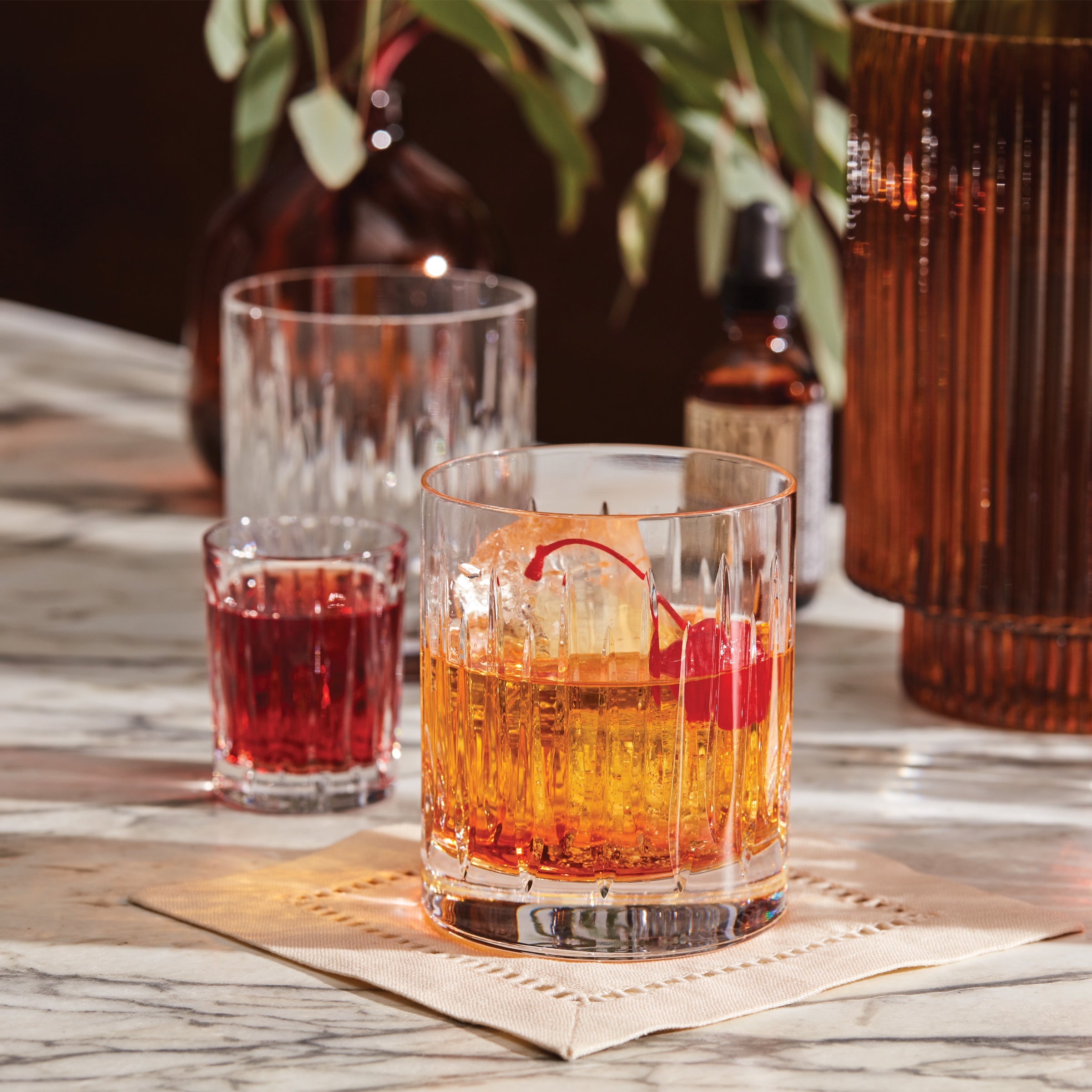 Elegant Crystal DOF Glasses Set of 4 for Bar & Entertaining | Soho