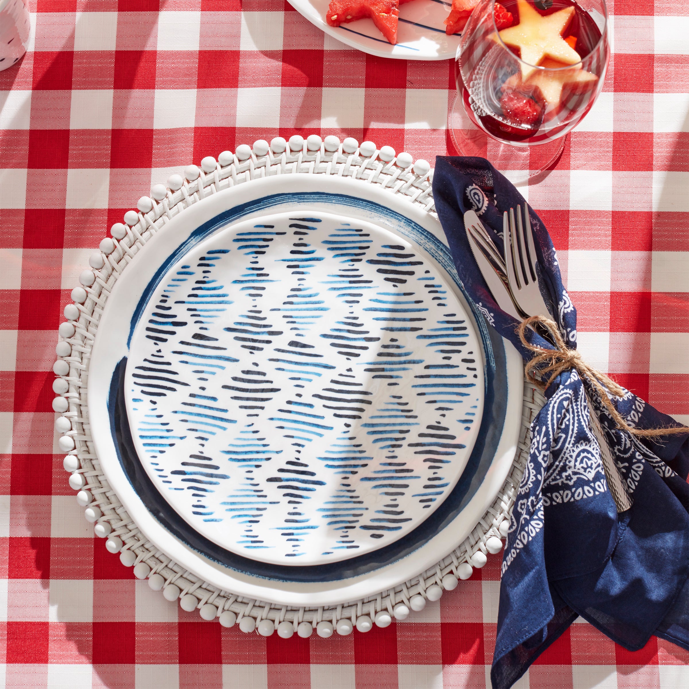 Melamine Dinnerware Set 16-Piece for Outdoor & Daily Use | Blue Bay