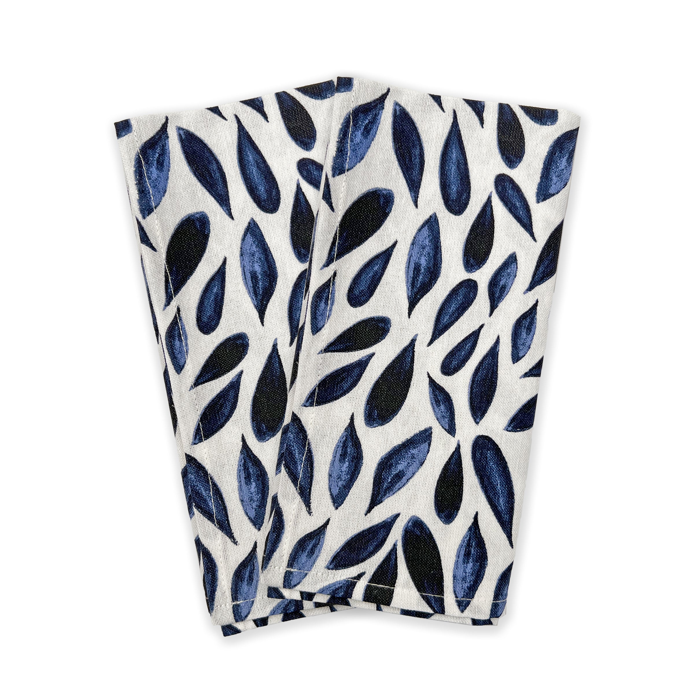 Blue Bay Leaf Dinner Napkins - Set of 2 | Textile-Inspired Design