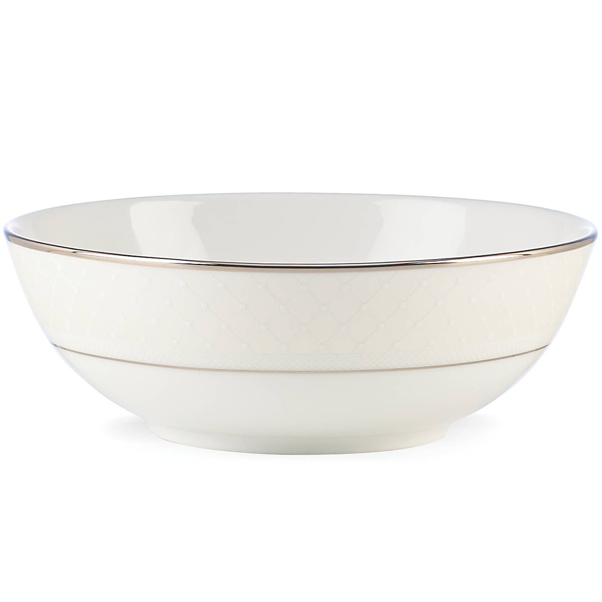 Venetian Lace Bone China Bowl | Platinum Trim Dishwasher-Safe