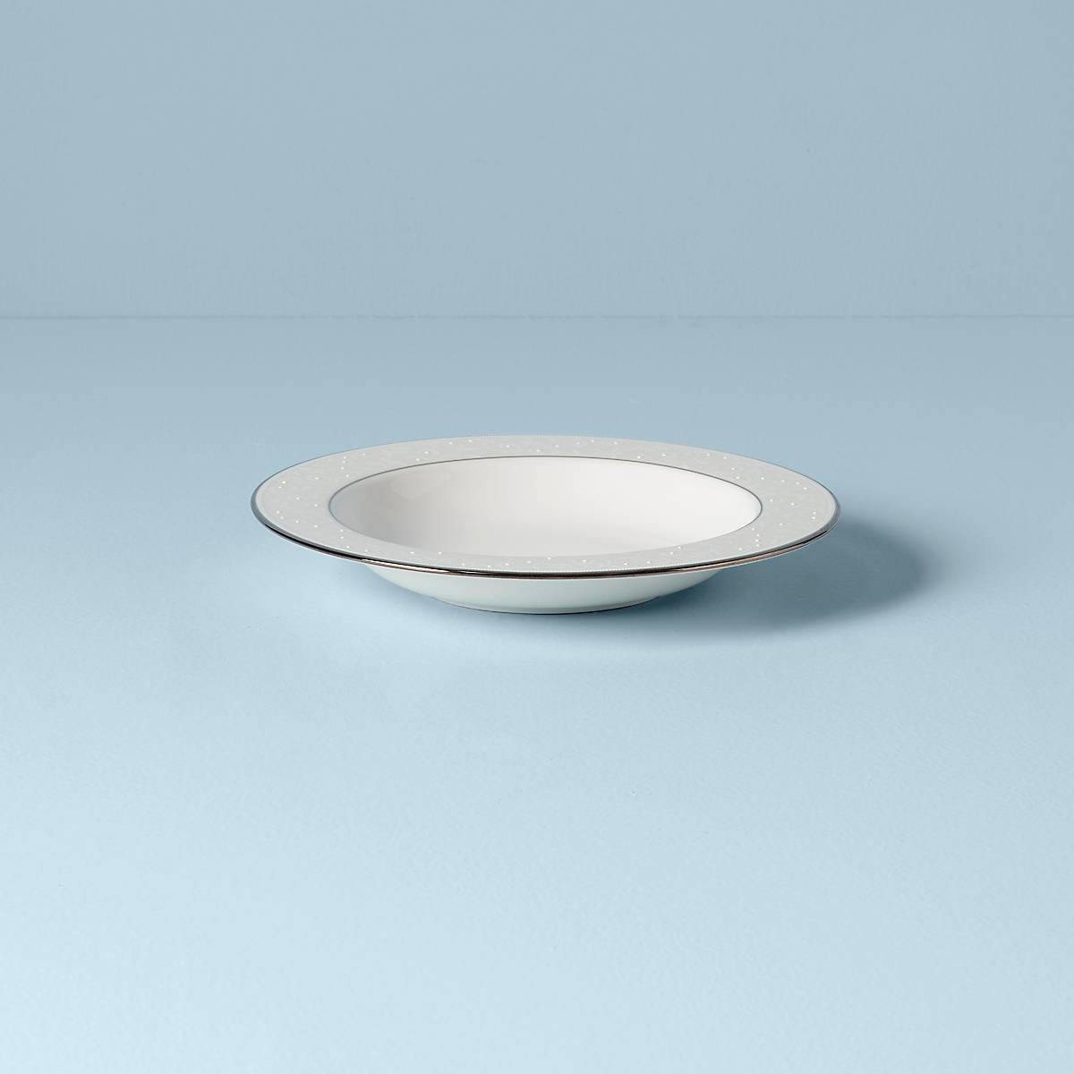 Pearlescent Bone China Bowl with Platinum Accents | Opal Innocence