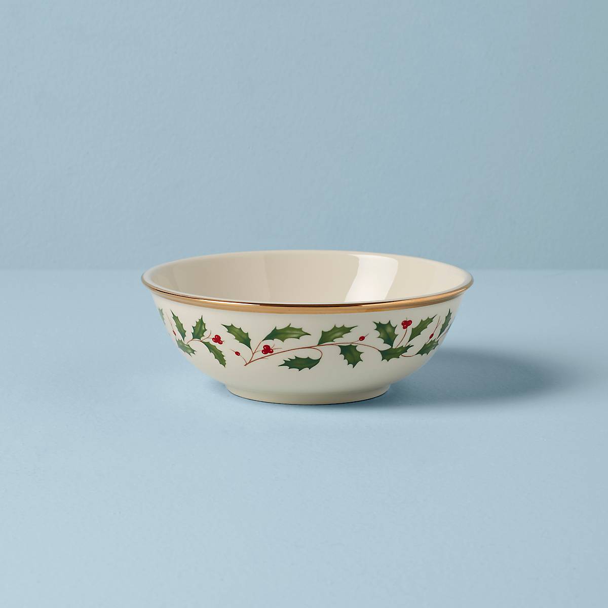 Porcelain Holiday Bowl with Gold Trim for Christmas Dinner | Lenox