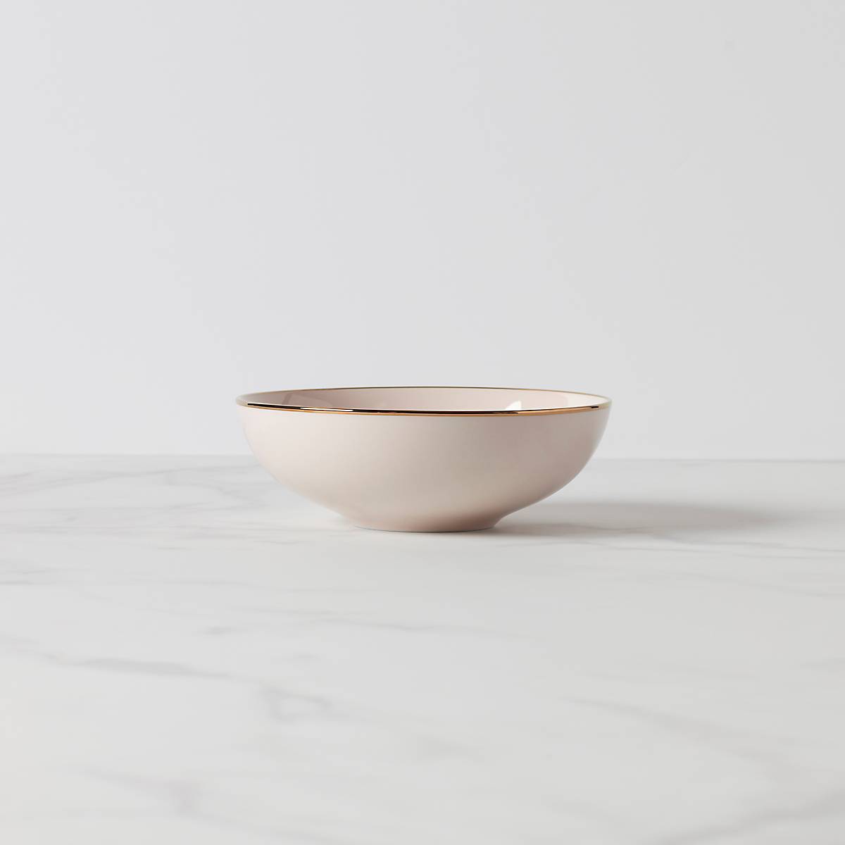 Blush Pink Ceramic Bowl with Gold Trim | Trianna All-Purpose Dish