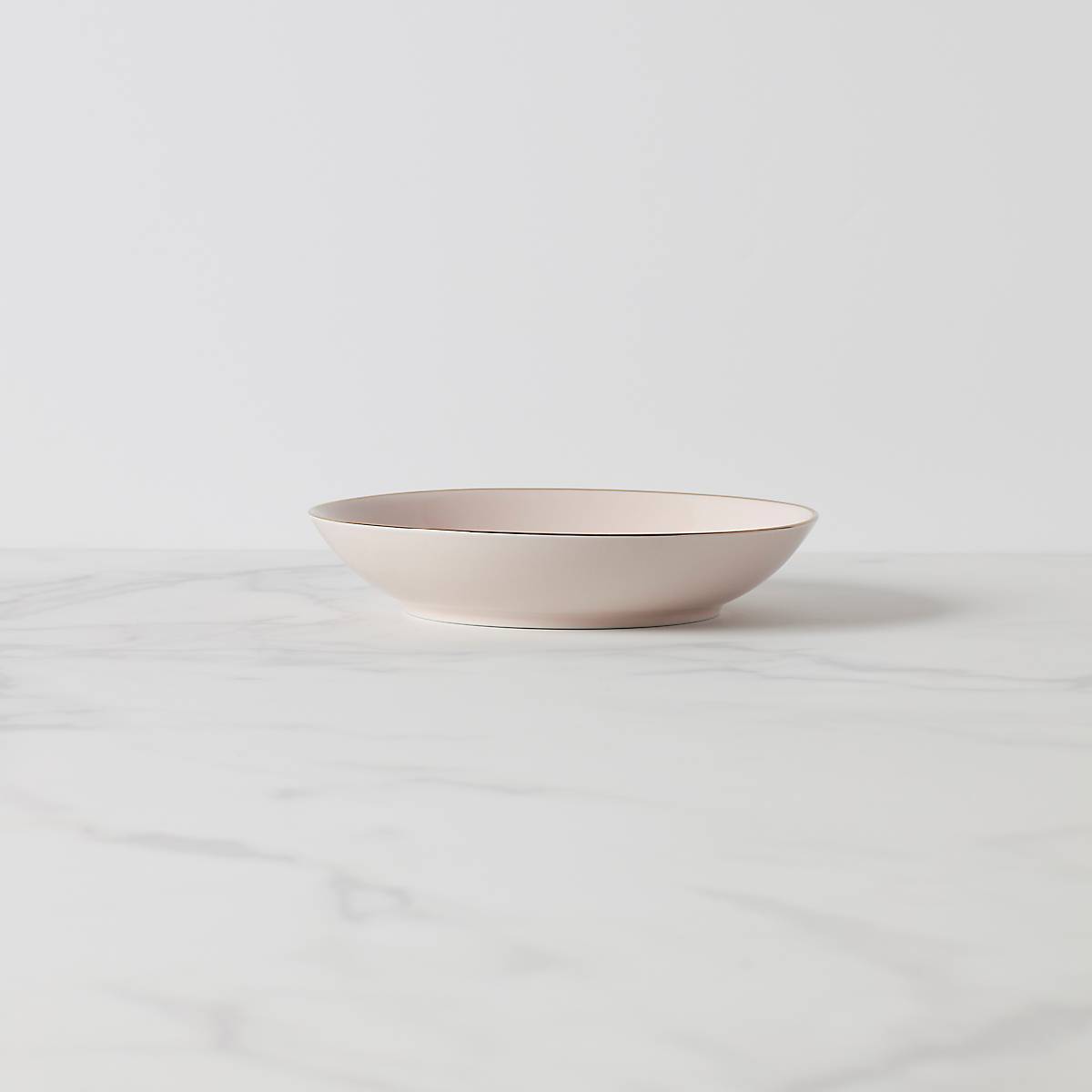 Large Pasta Bowl with Gold Trim | Trianna Blush Ceramic