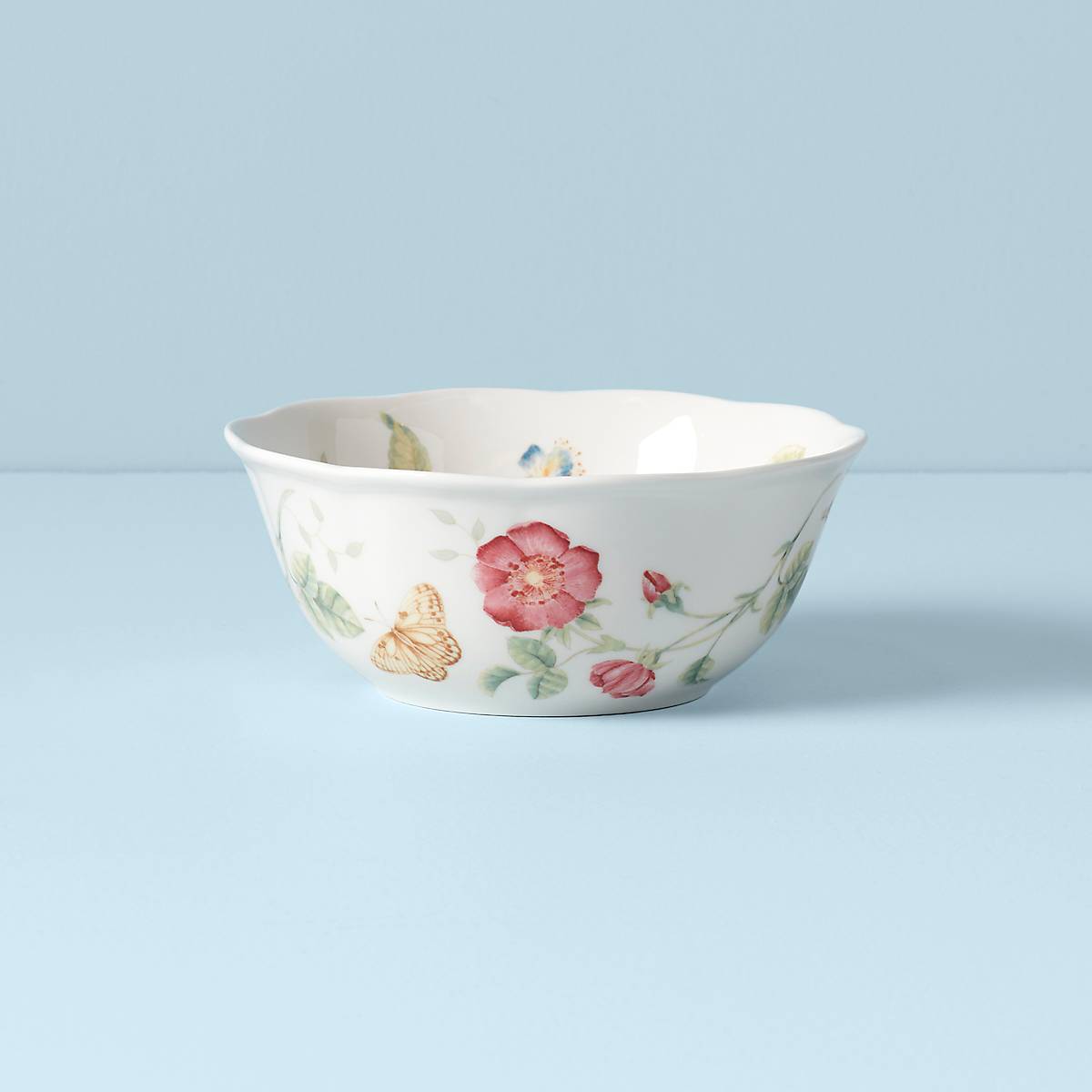 Large Ceramic Bowl with Butterfly Meadow Design | Microwave & Dishwasher Safe