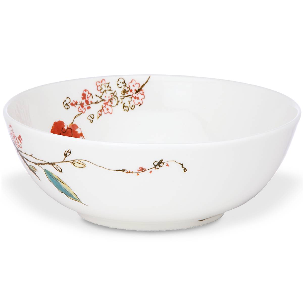 Porcelain Soup Bowl with Floral & Bird Design | Chirp Bowl
