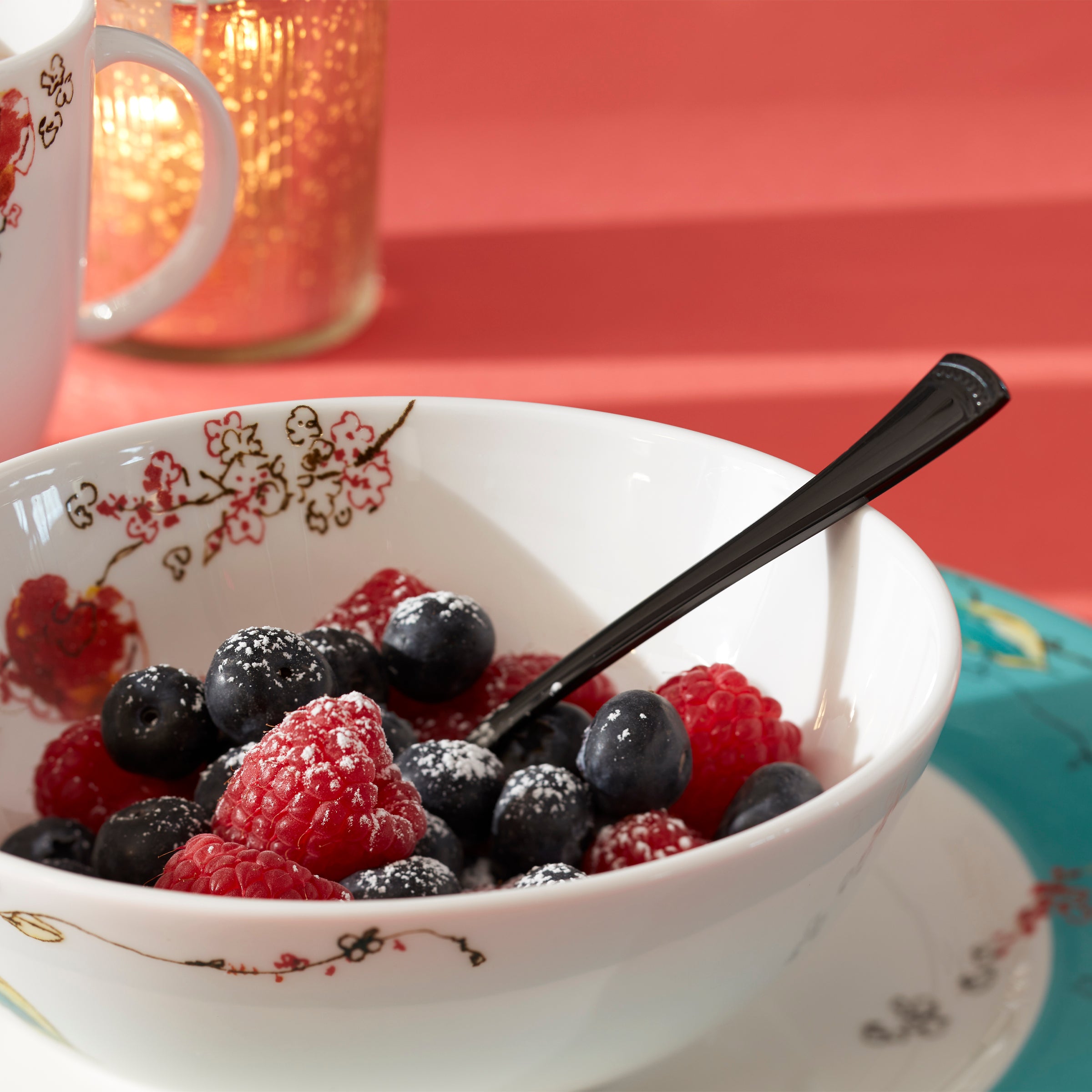 Porcelain Soup Bowl with Floral & Bird Design | Chirp Bowl