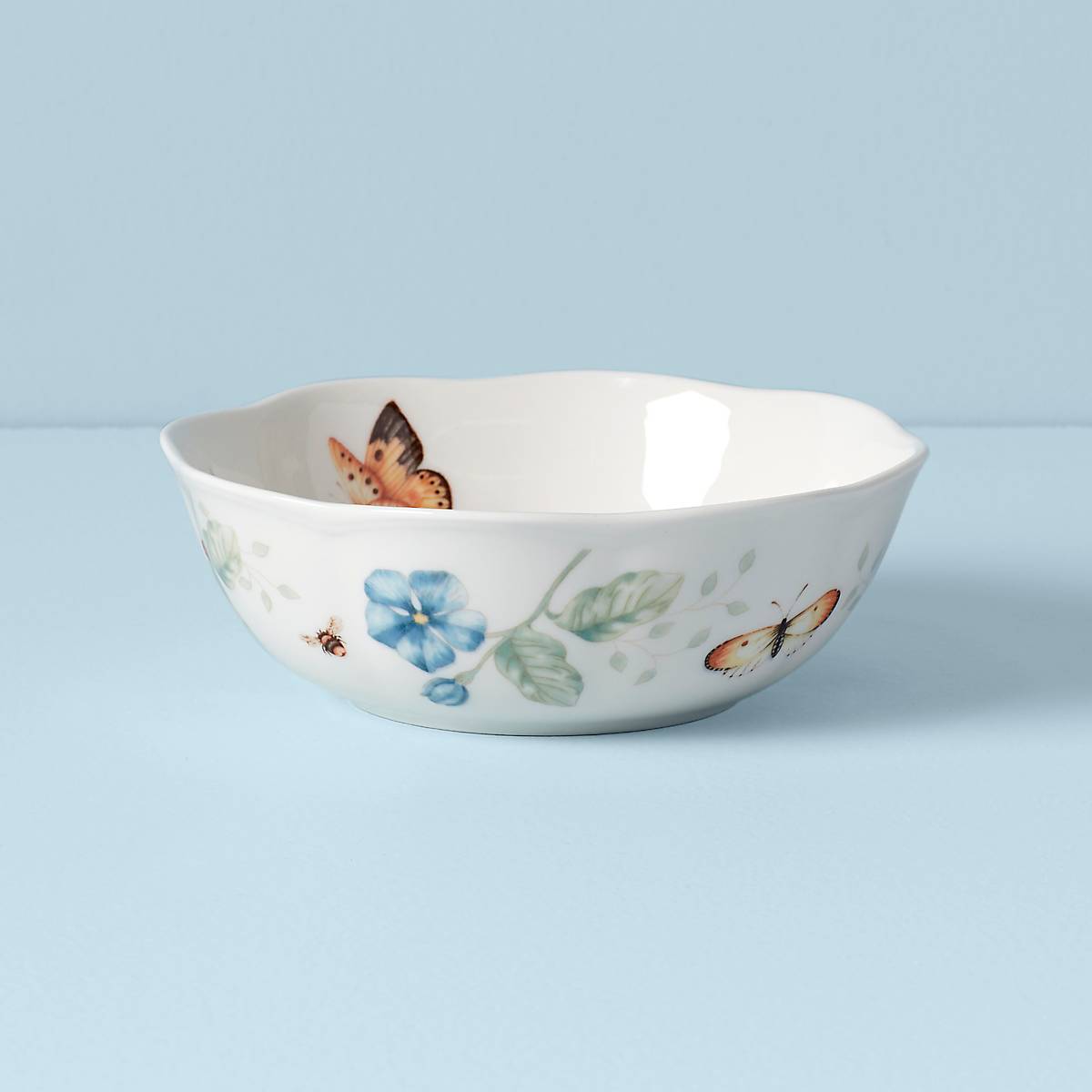 Ceramic All-Purpose Bowl with Butterfly Meadow Design | Microwave & Dishwasher Safe
