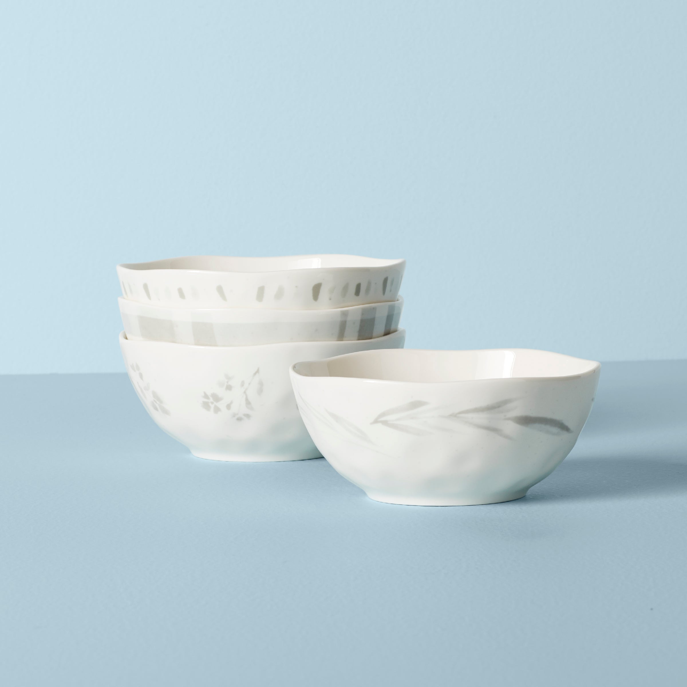 Porcelain Serving Bowls Set of 4 - Oyster Bay All-Purpose Bowls