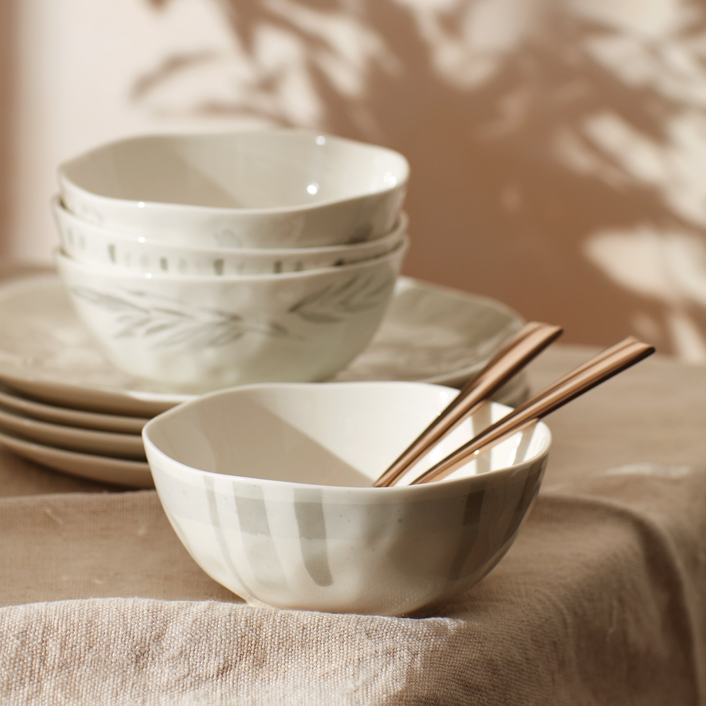 Porcelain Serving Bowls Set of 4 - Oyster Bay All-Purpose Bowls