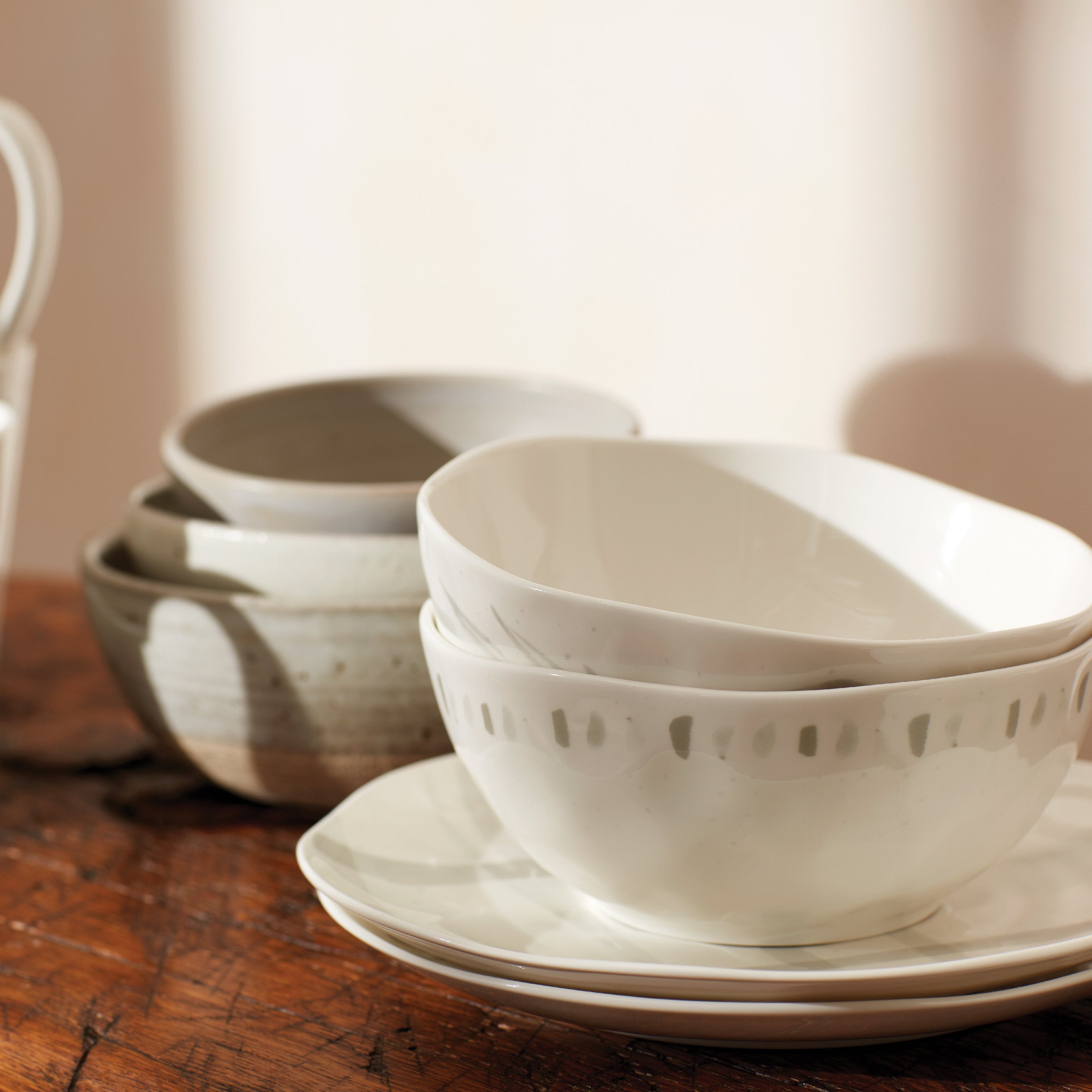 Porcelain Serving Bowls Set of 4 - Oyster Bay All-Purpose Bowls