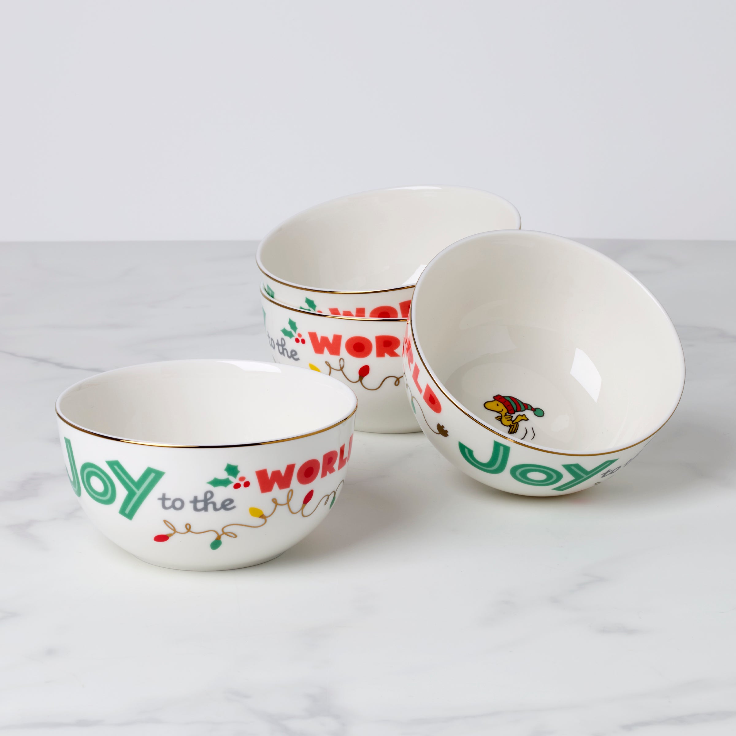 Christmas Snoopy Bowls Set of 4 - Peanuts Holiday Tableware