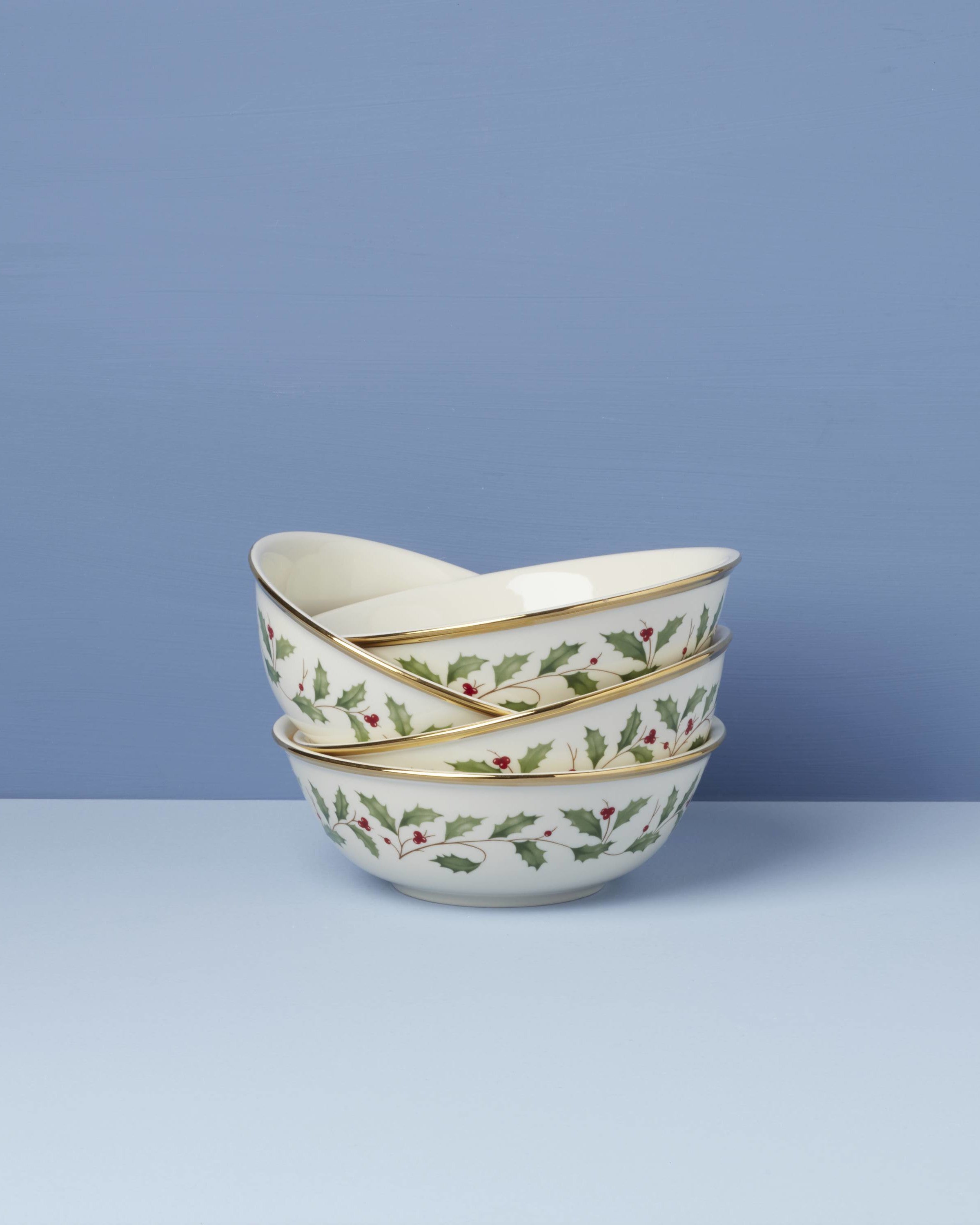 Holiday Porcelain Bowls with Gold Trim - Set of 4 | Lenox