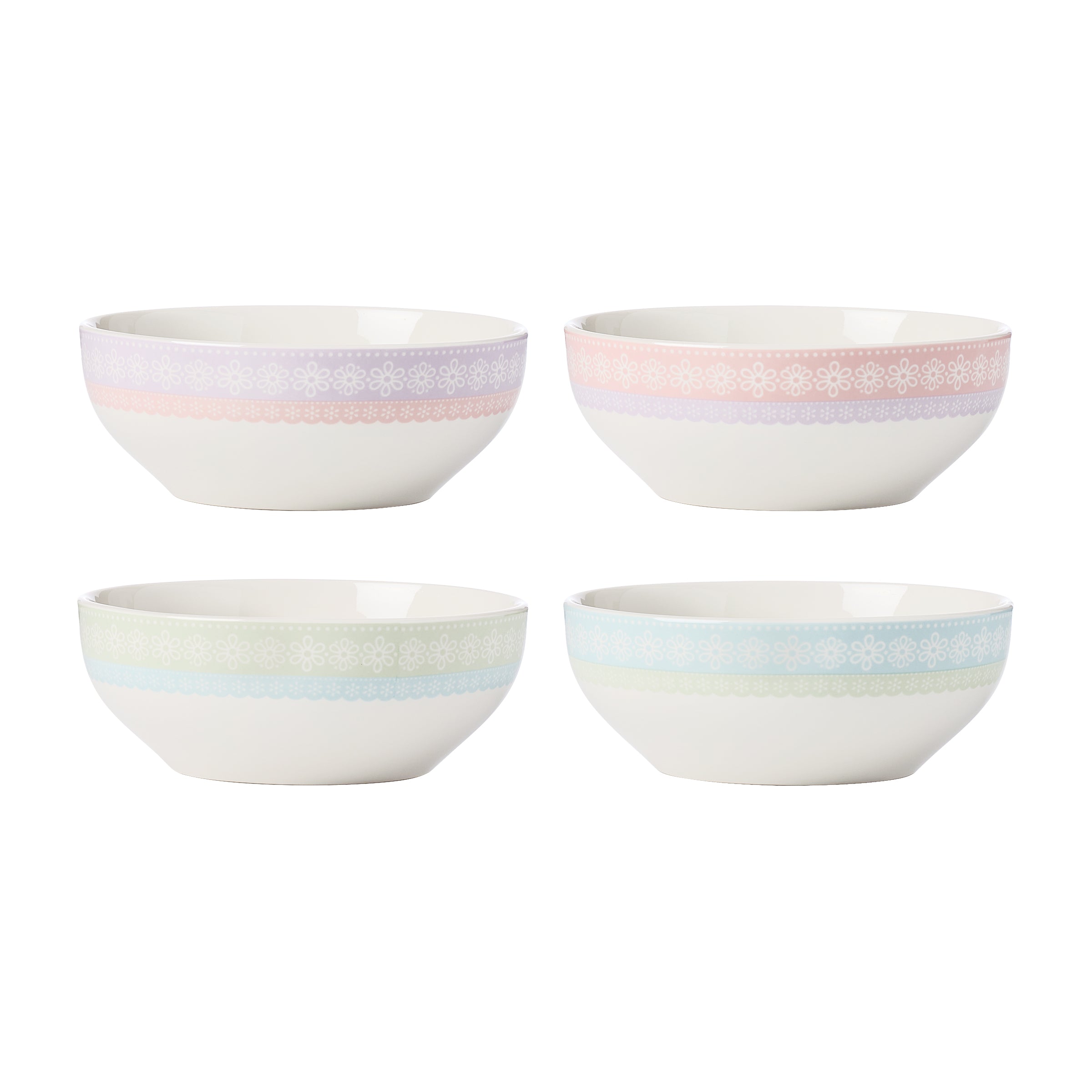 Porcelain Bunny Bowls Set of 4 for Easter & Spring | Bunny Hop