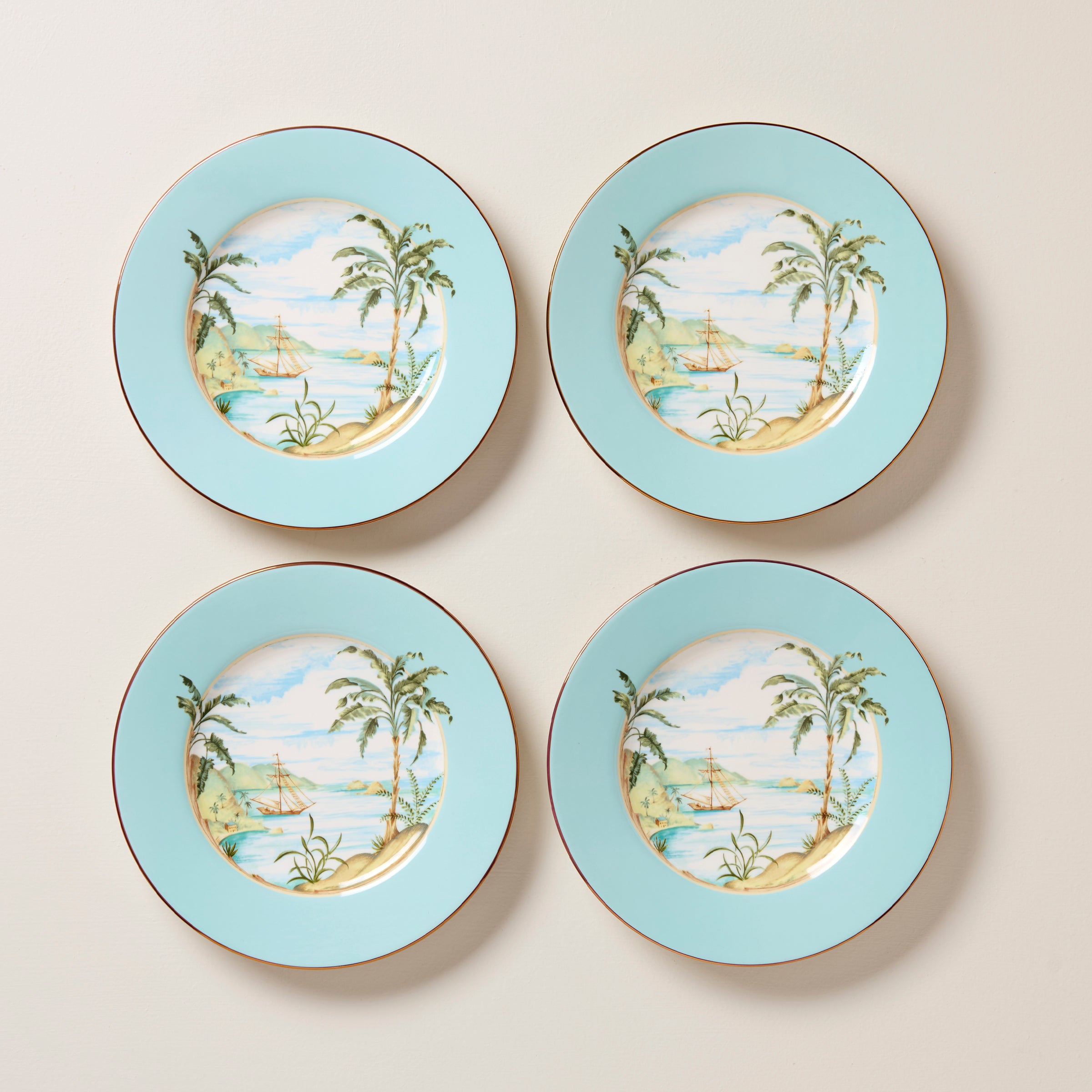British Colonial Tradewind Porcelain Plates - Set of 4 | Lenox