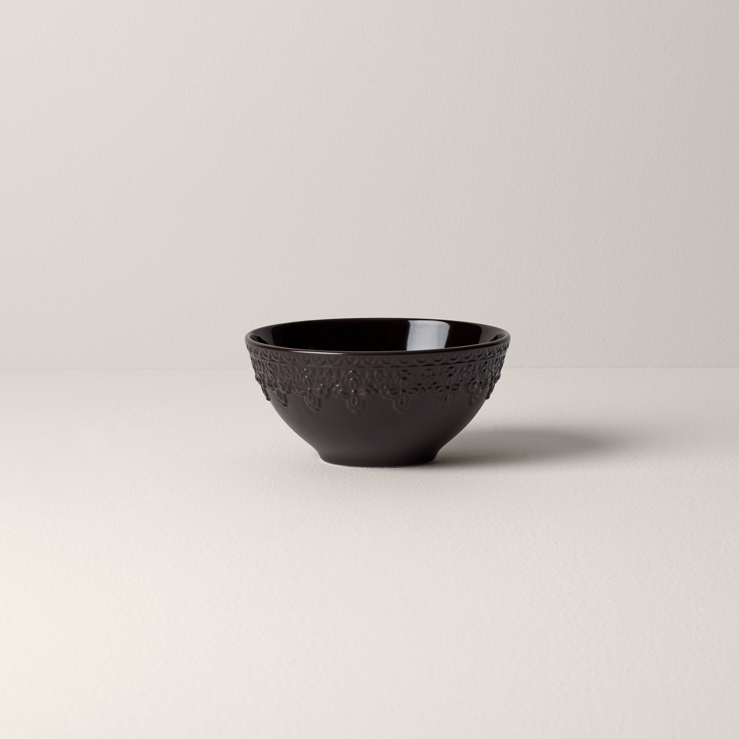 Black Ironstone Bowls Set of 4 for Soup & Salad | Chelse Muse Fleur