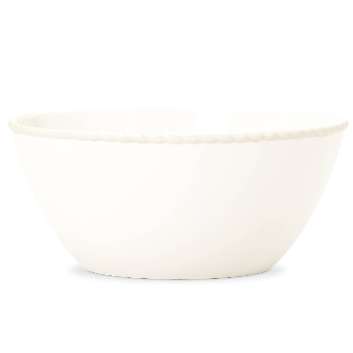 White Ceramic Fruit Bowl with Rope Motif | Kate Spade Wickford