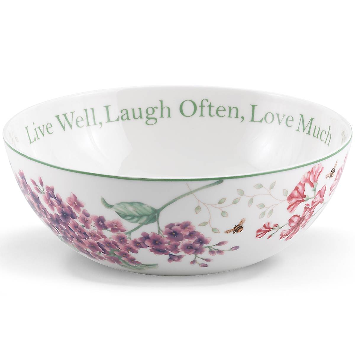 Large Ceramic Serving Bowl with Floral Design | Butterfly Meadow