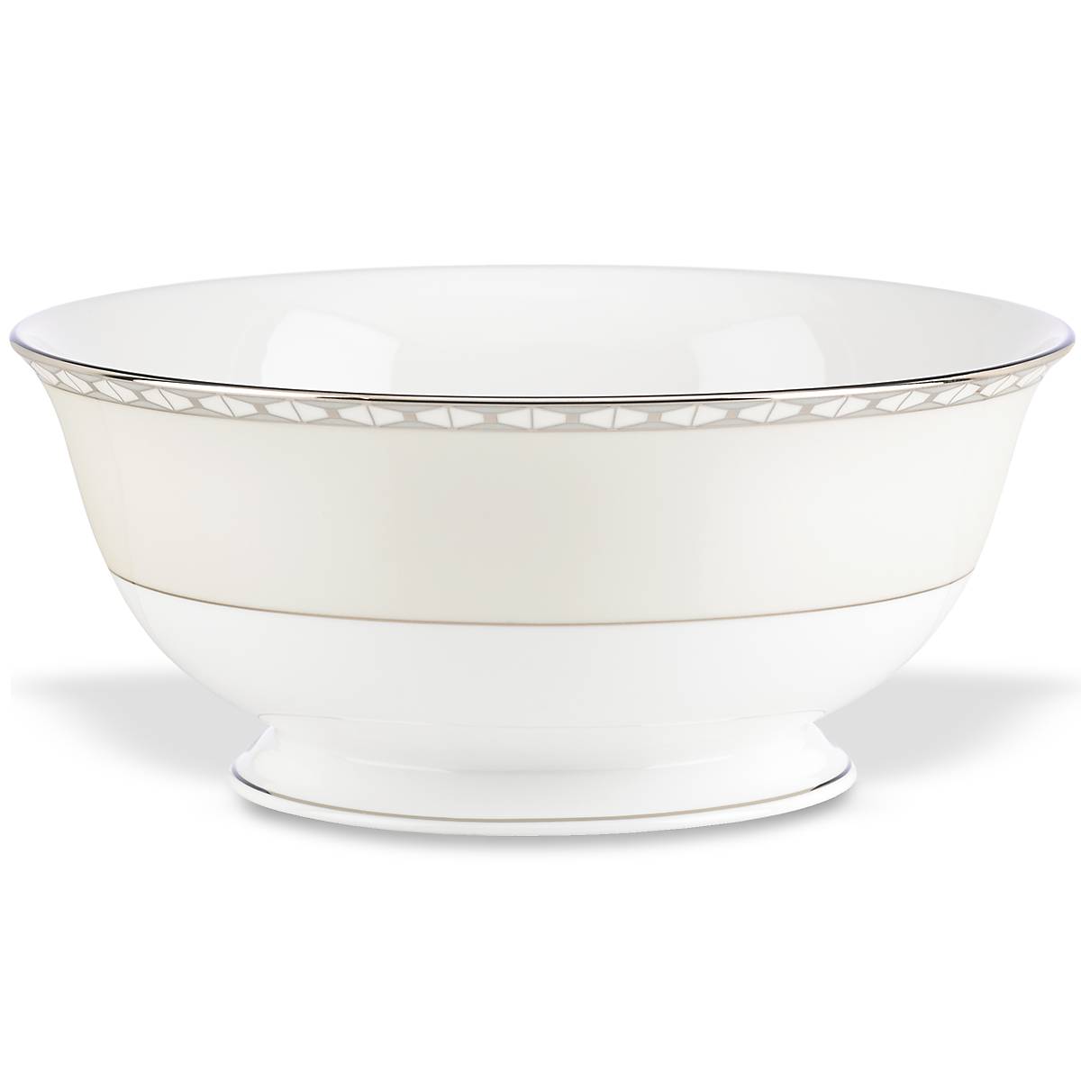 Elegant Bone China Serving Bowl with Geometric Design | Kate Spade