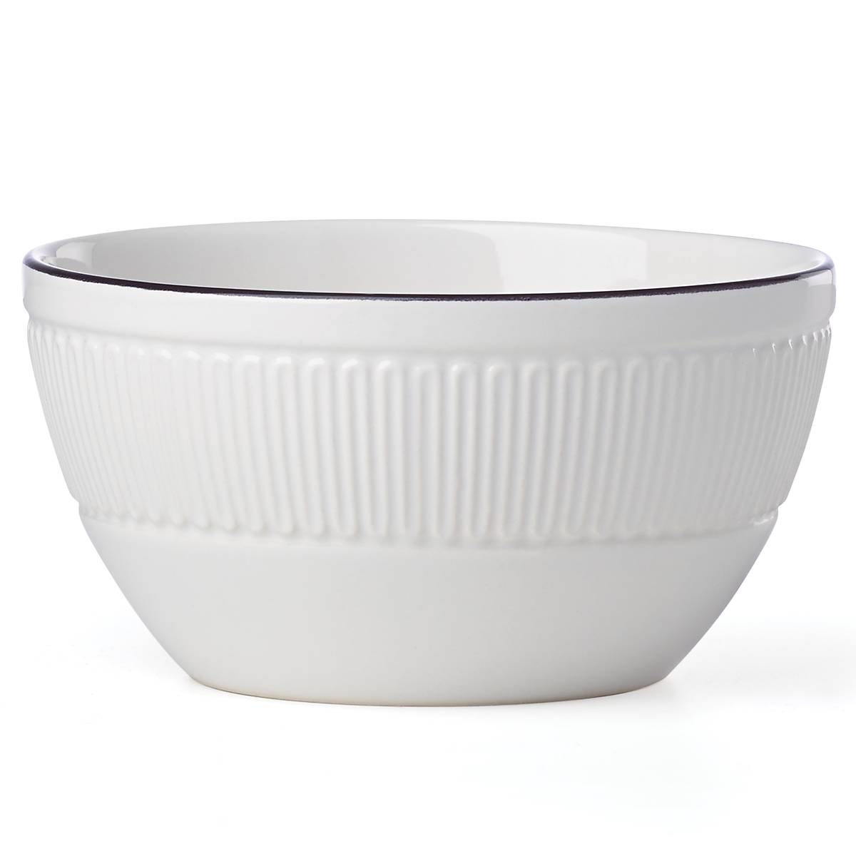 White Ironstone Fruit Bowl with Black Trim | Kate Spade York Avenue